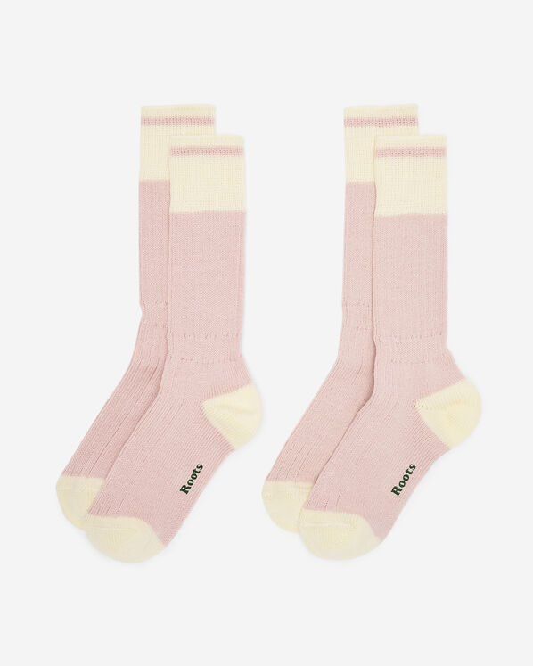 Adult Roots Warm Cabin Pop Sock 2 Pack - Sweet Rose Mix