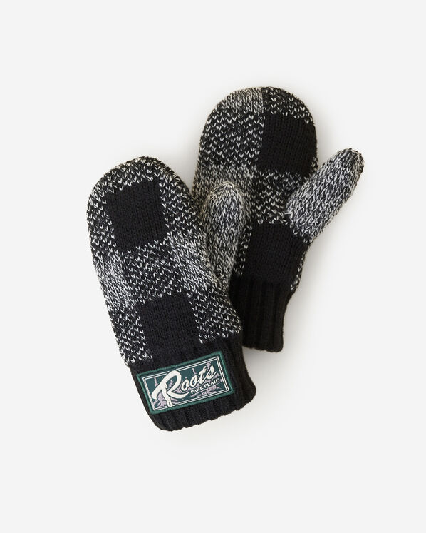 Baby & Toddler Park Plaid Mitten - Salt & Pepper