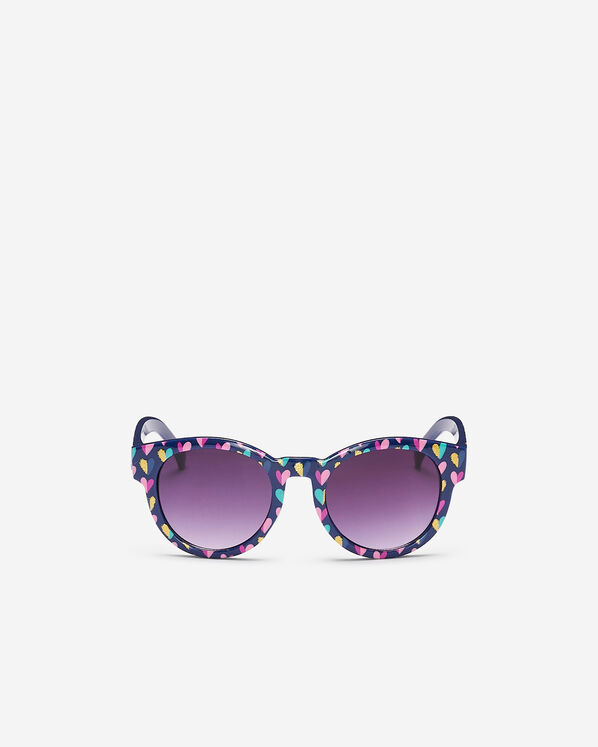 Kids Round Heart Print Sunglasses