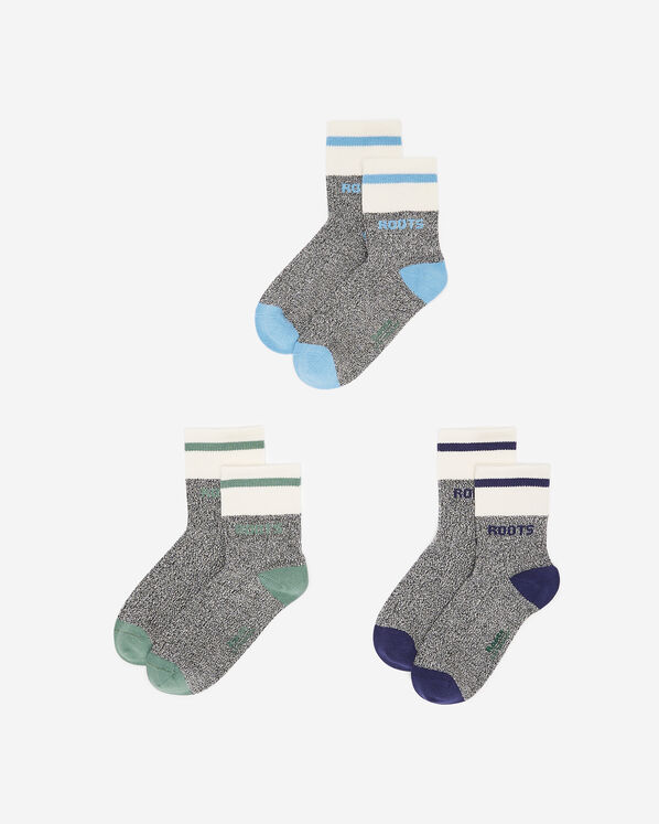 Kids Cabin Ankle Sock 3 Pack - Beacon Blue Mix