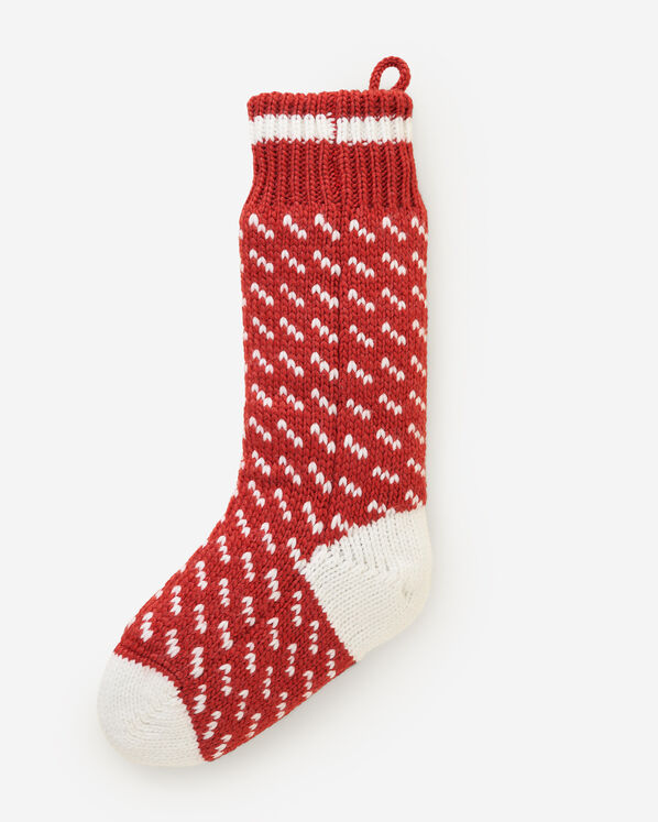 Falling Snow Stocking - Red