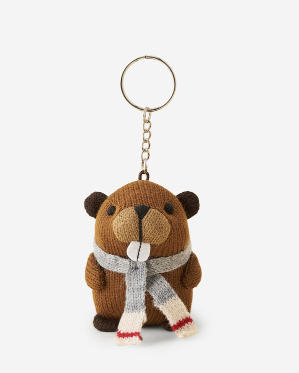 Roots Beaver Keychain - Grizzly Brown