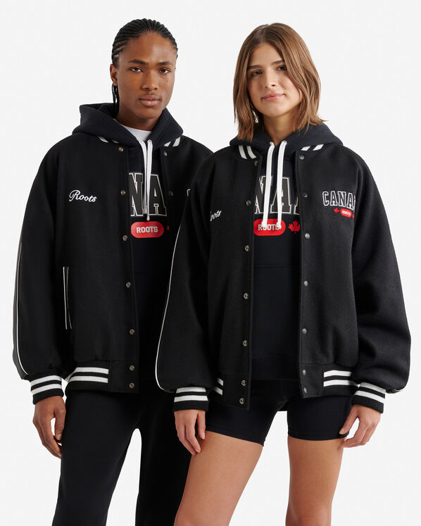 Northern Roots Varsity Jacket - Black