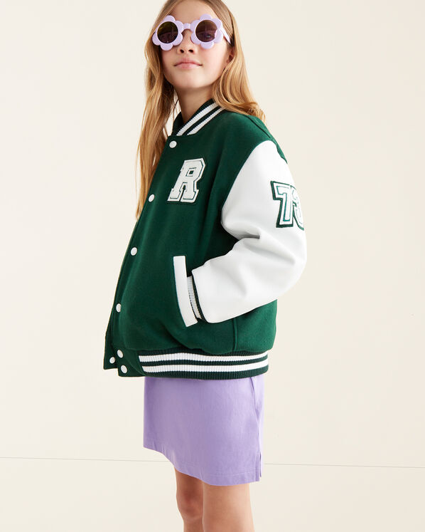 Kids Vintage Varsity Jacket 2.0 - Park Green