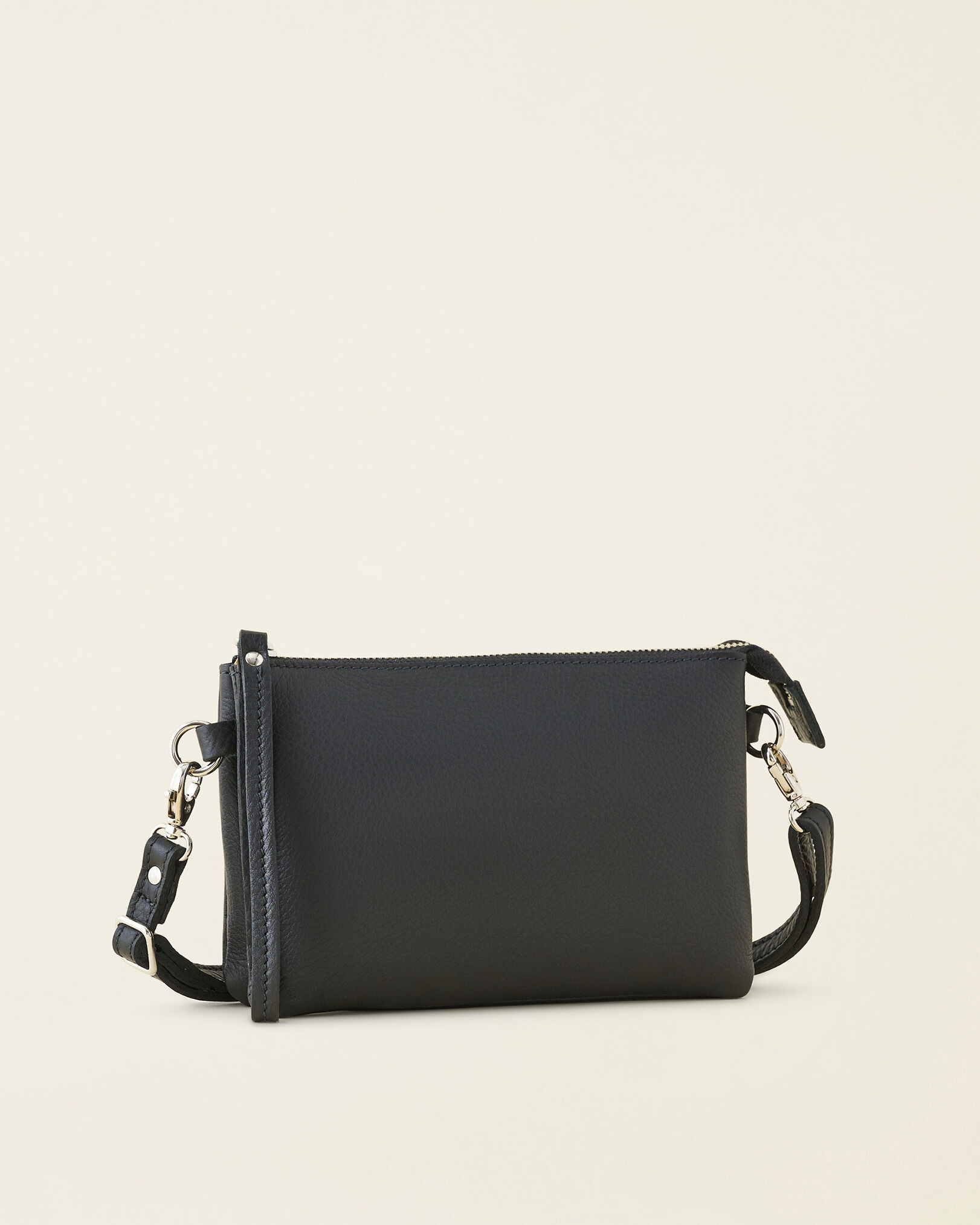 Black leather bag silver hardware on sale