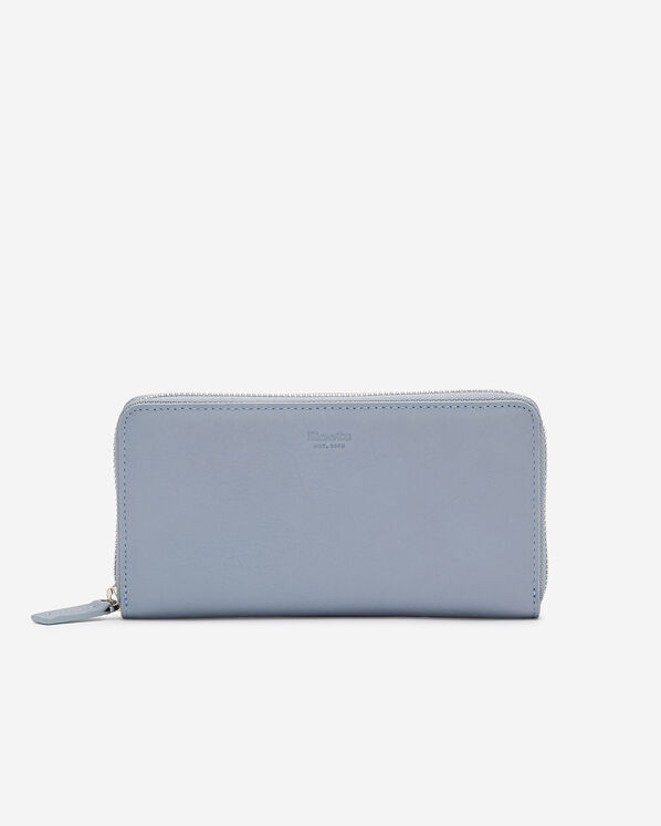 Zip Around Clutch Cloud - Silver Blue