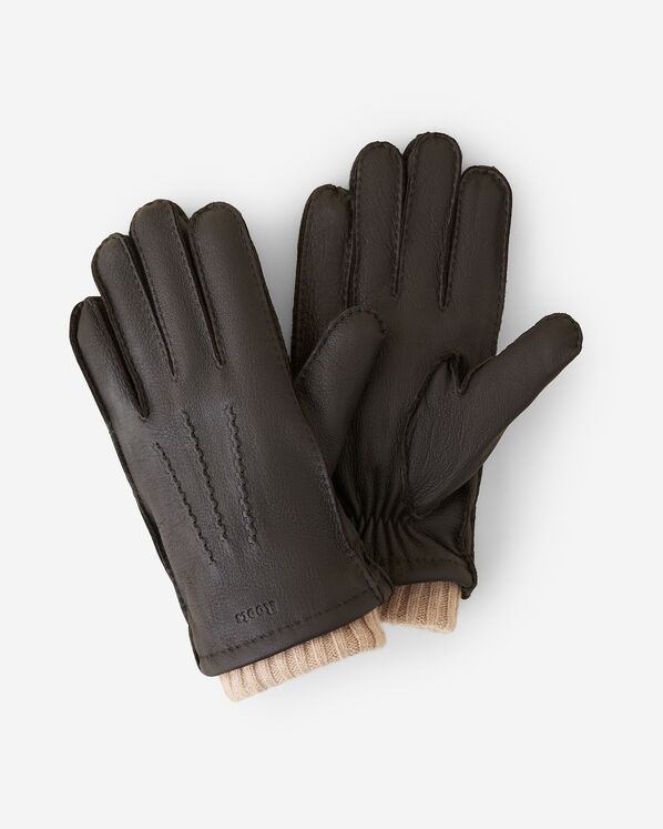 Mens Cuff Deerskin Glove - Dk Brown