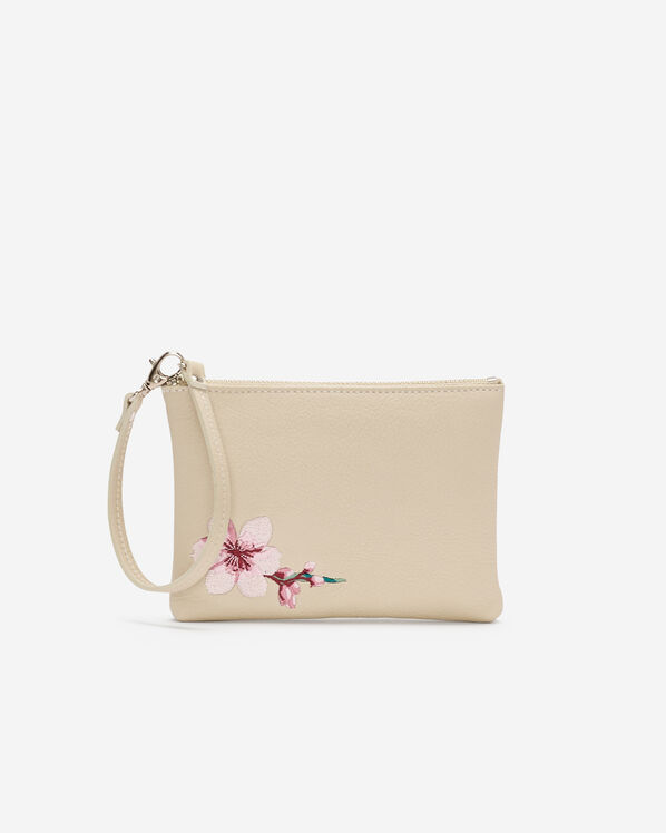 Floral Small Wristlet Cloud - Bone White