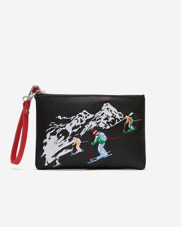 Grande pochette à glissière Ski en cuir Cervino Grande pochette à glissière Ski en cuir Cervino