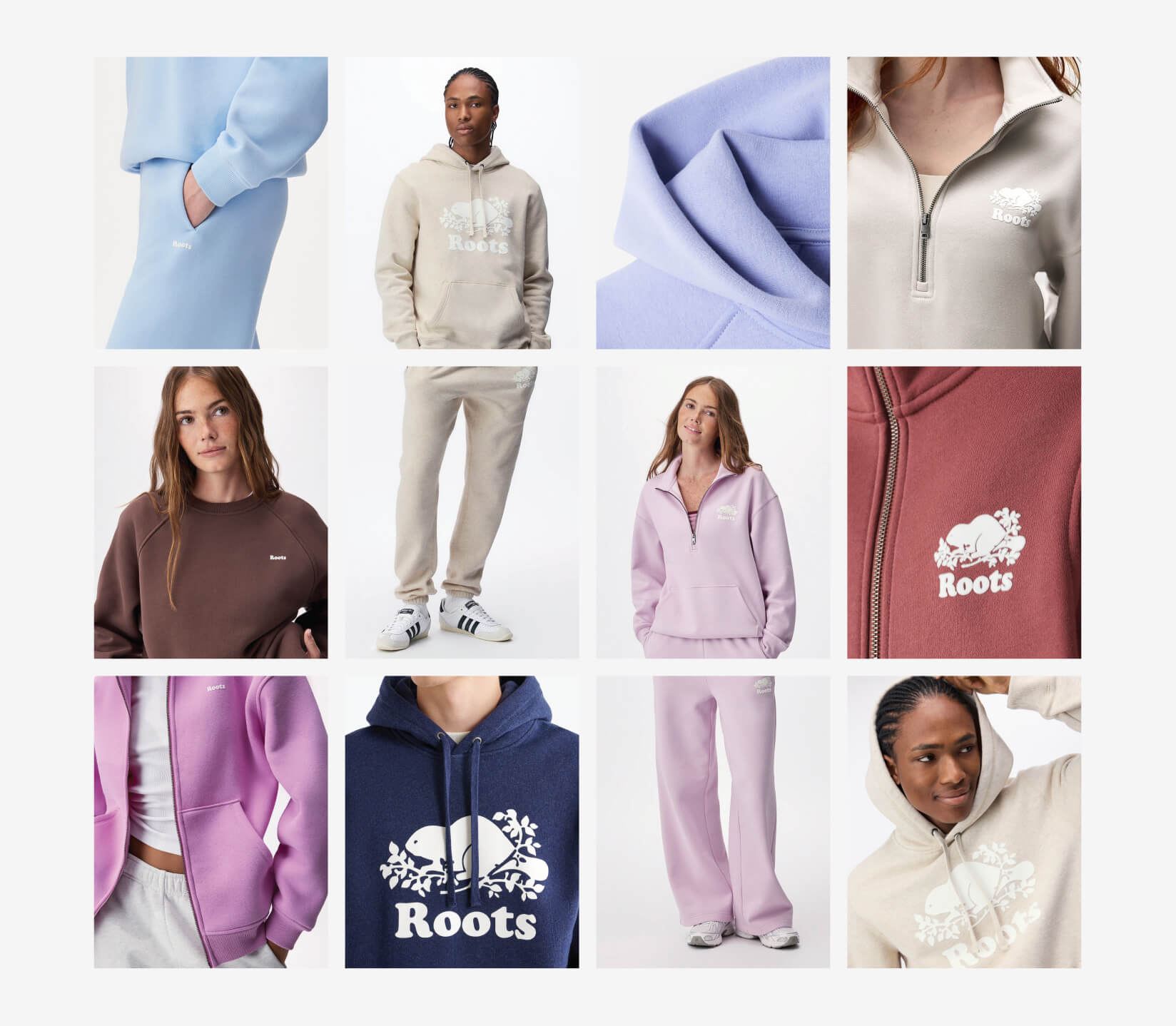 Roots sweats collection featuring hoodies, sweatshirts and sweatpants