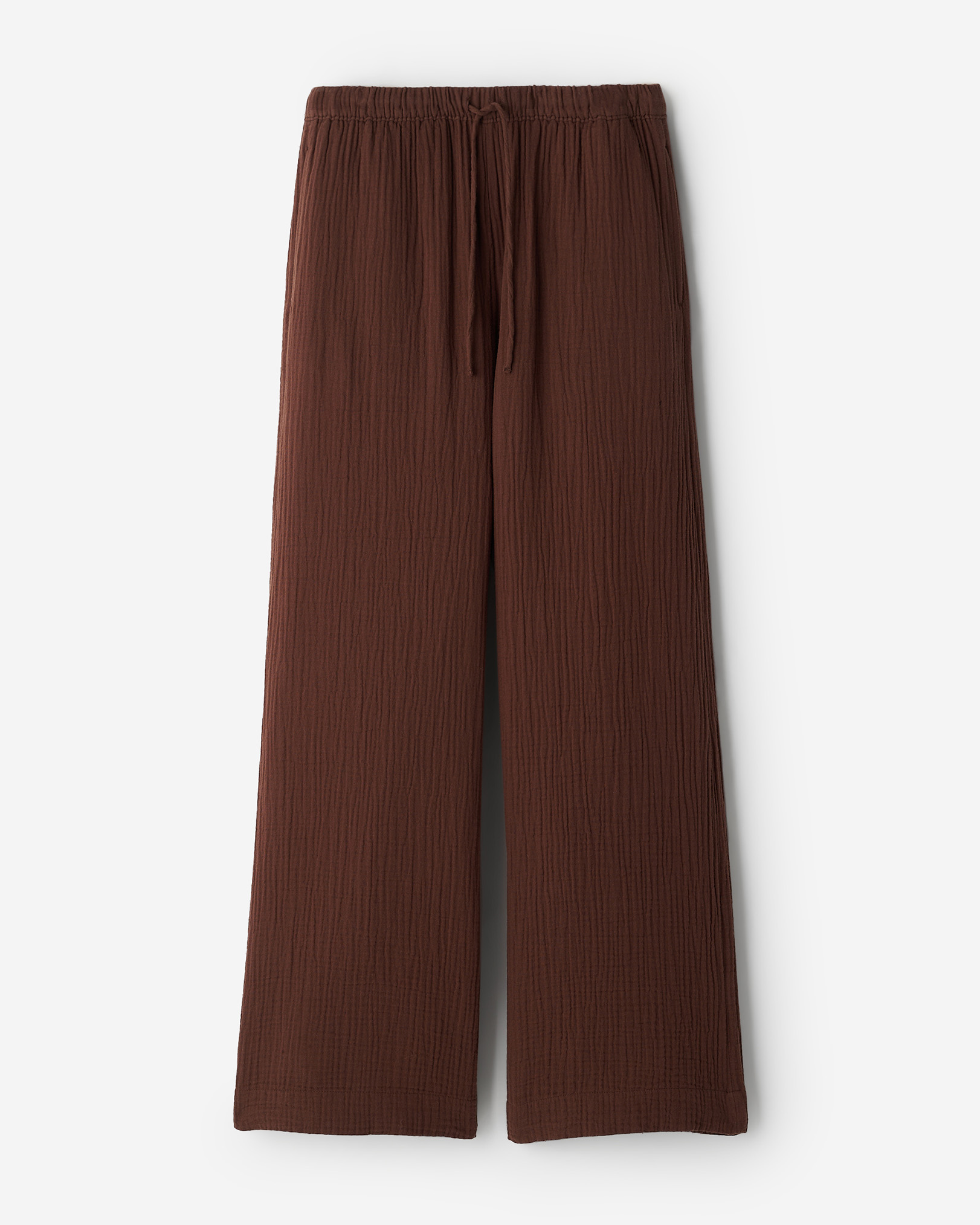 Isla Cotton Wide Leg Pant in Rocky Road Brown