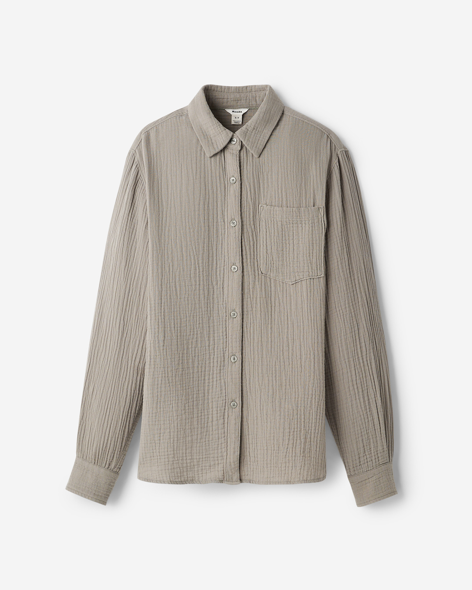 Isla Cotton Gauze Shirt in Shadow Green