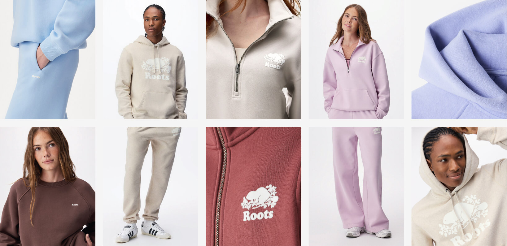 Roots sweats collection collage