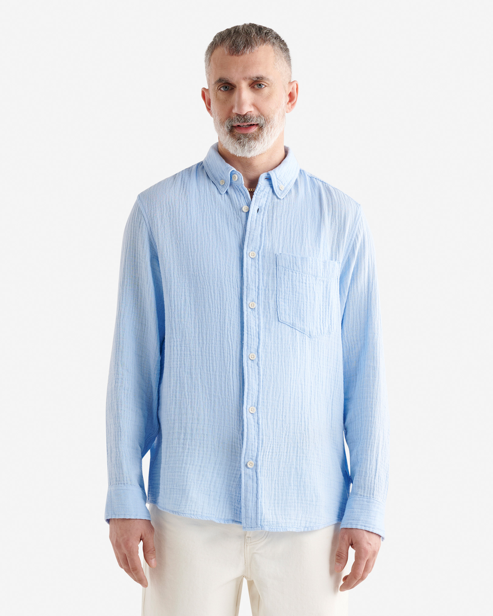 Roots Isla Relaxed Button Down Shirt in Chambray Blue