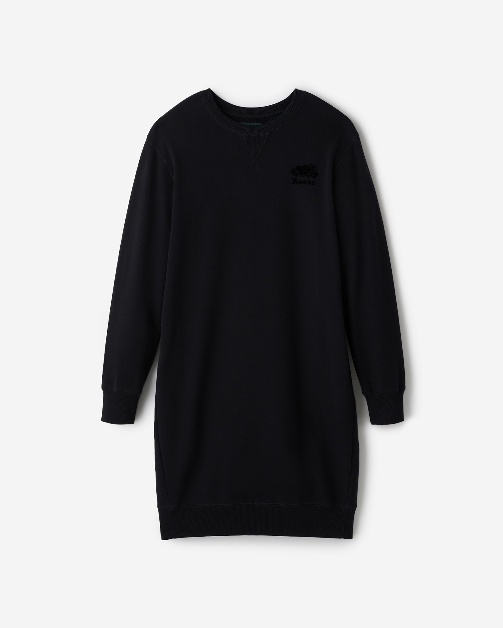Roots Organic Cooper Long Sleeve Sweat Dress in Black