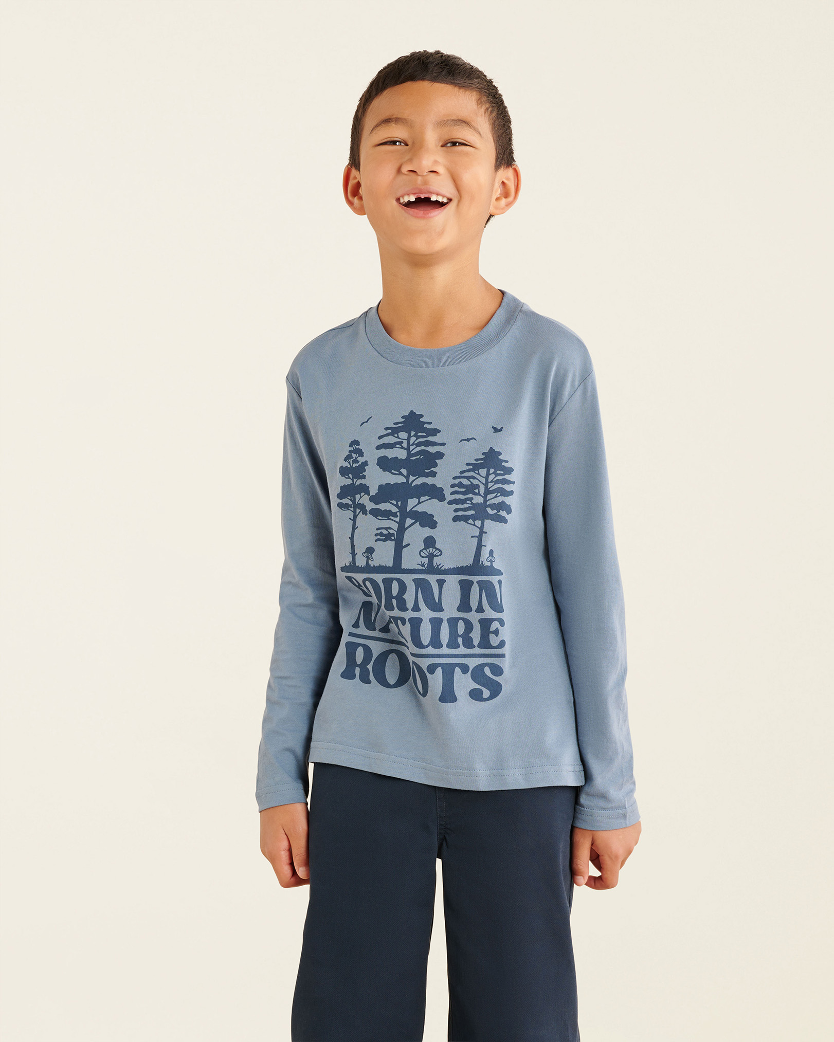Roots Kids Nature T-Shirt in Slate Blue