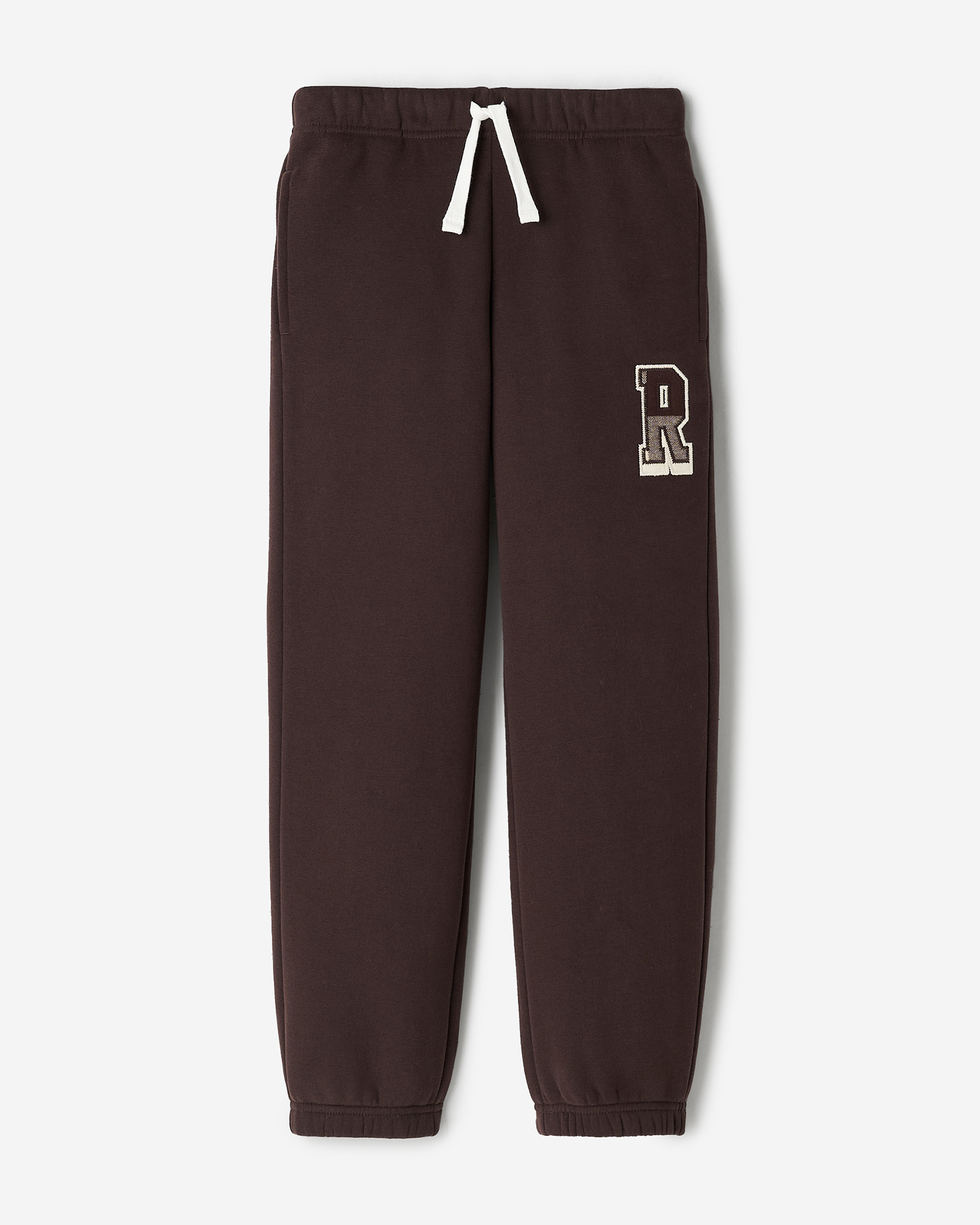 Roots Kids Plaid Applique Sweatpant in Black Coffee Brown