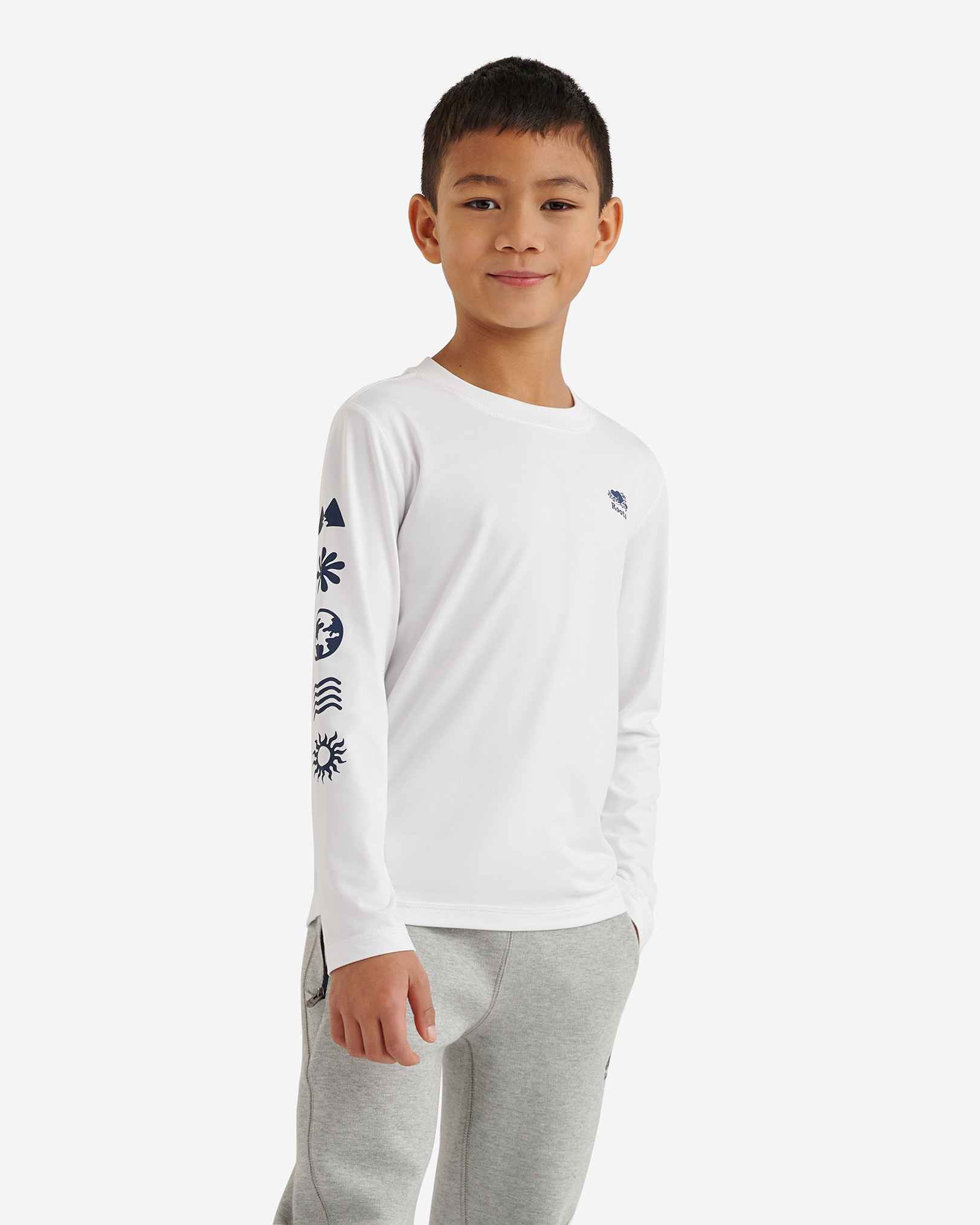 Roots Kids Active Symbols T-Shirt in White