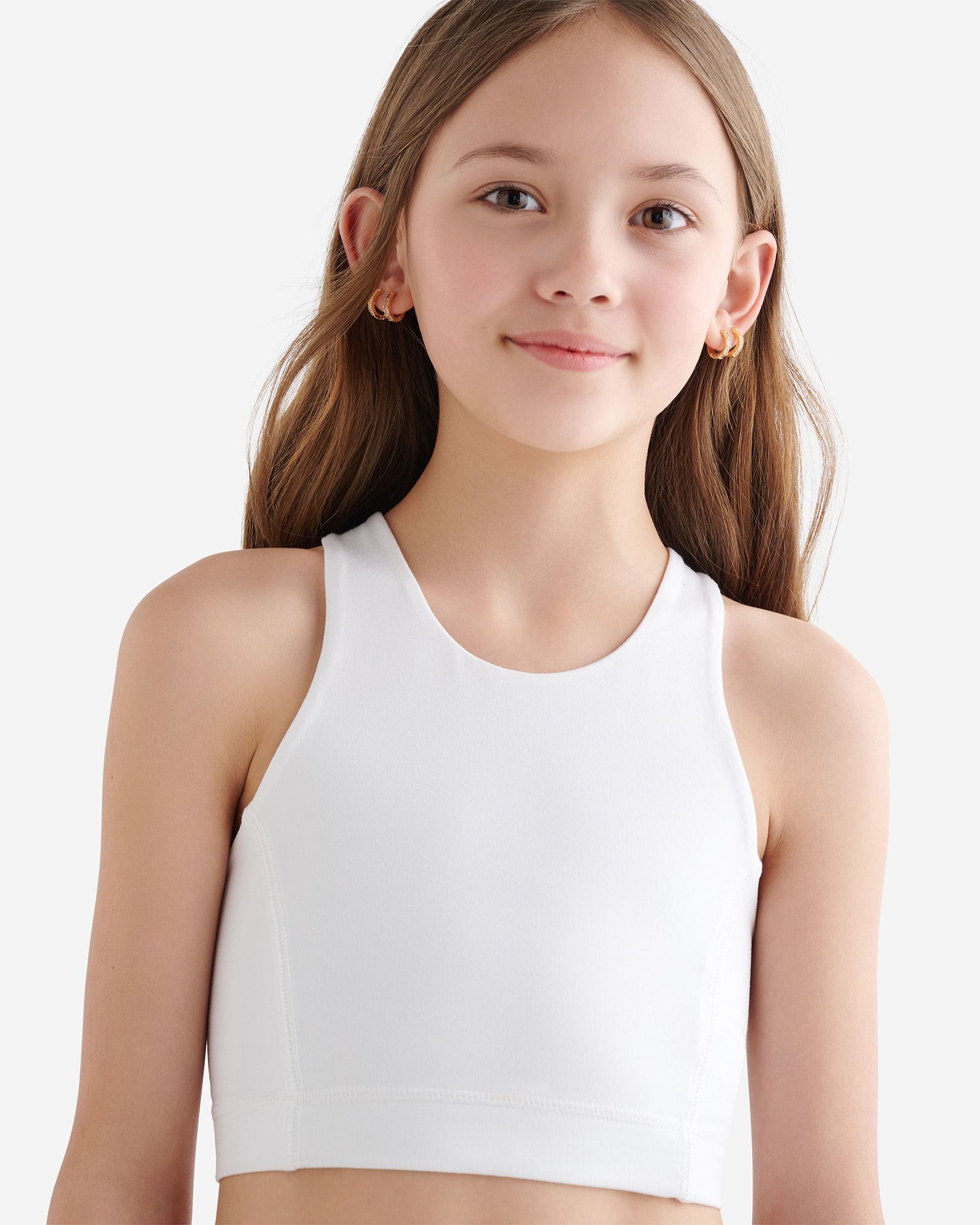 Roots Girl's Active Racerback Tank Top in White