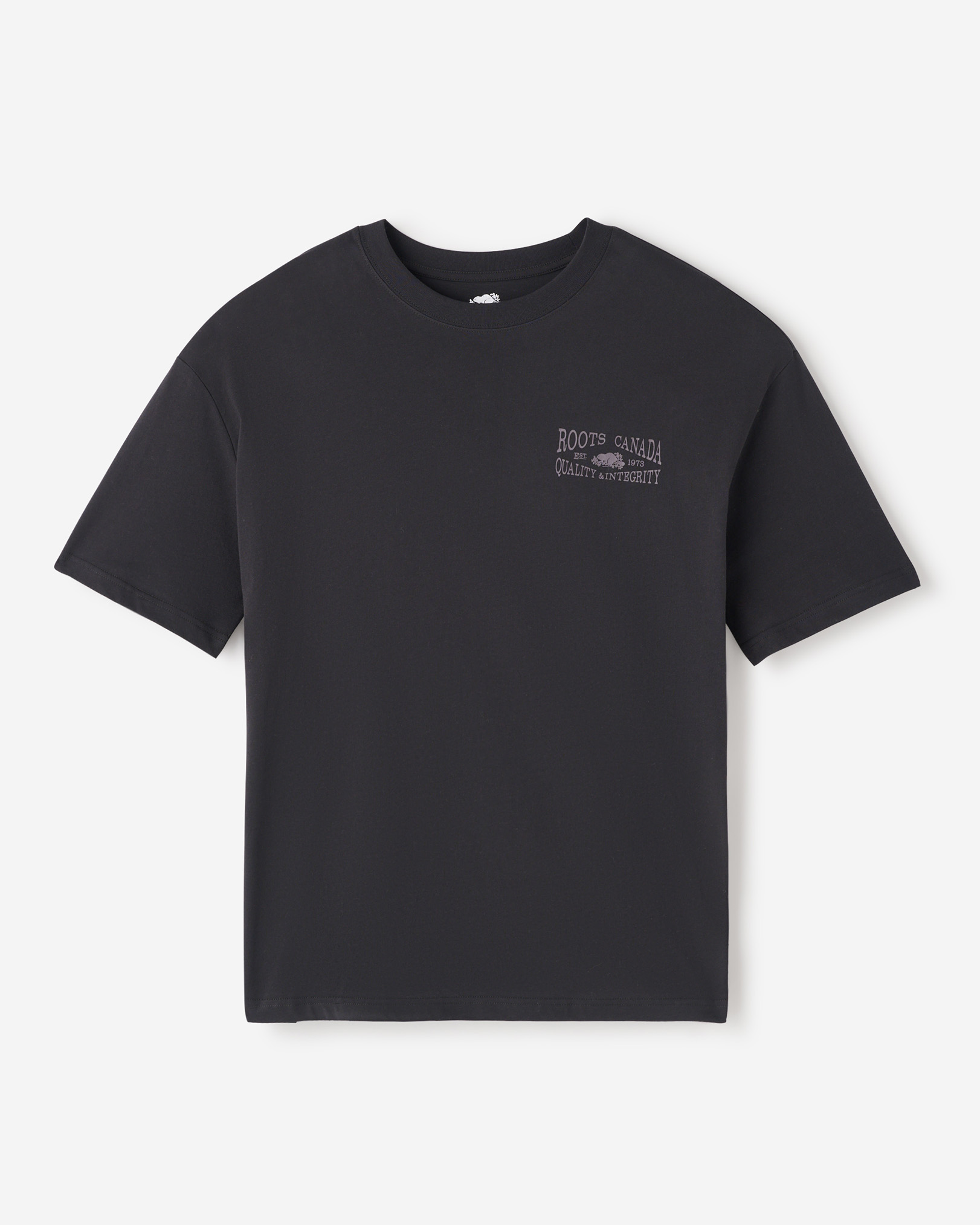 Roots Men's Castlefield Relaxed T-Shirt in Black