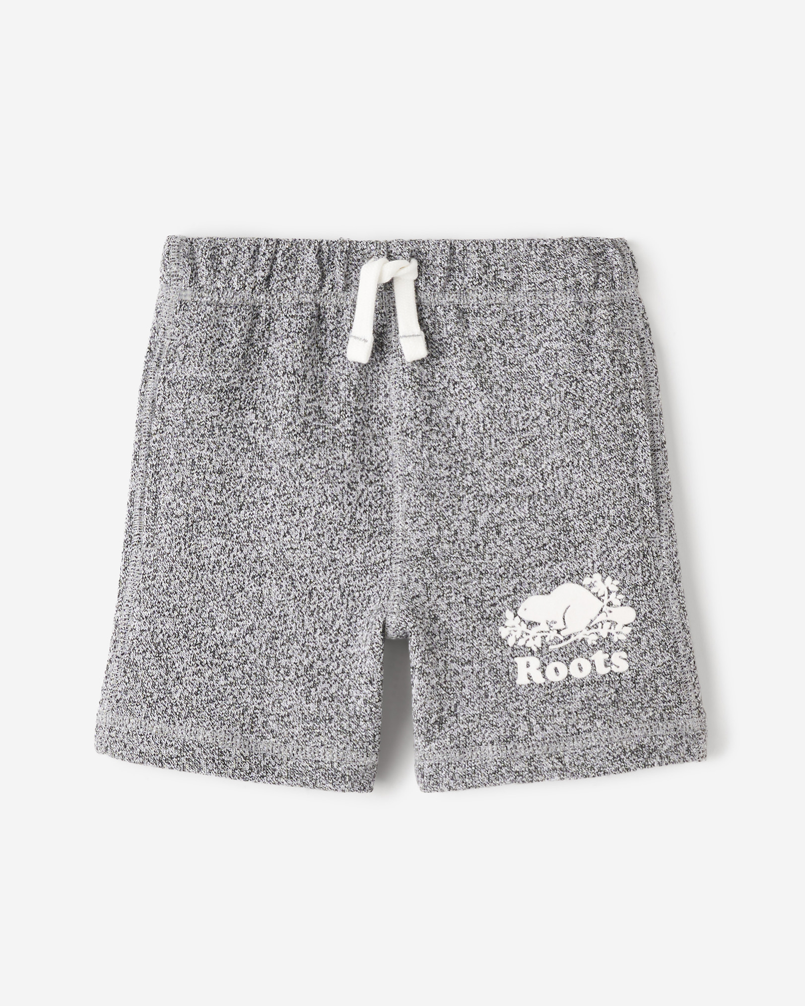 Roots Toddler Organic Original Terry Short in Salt/Pepper Grey