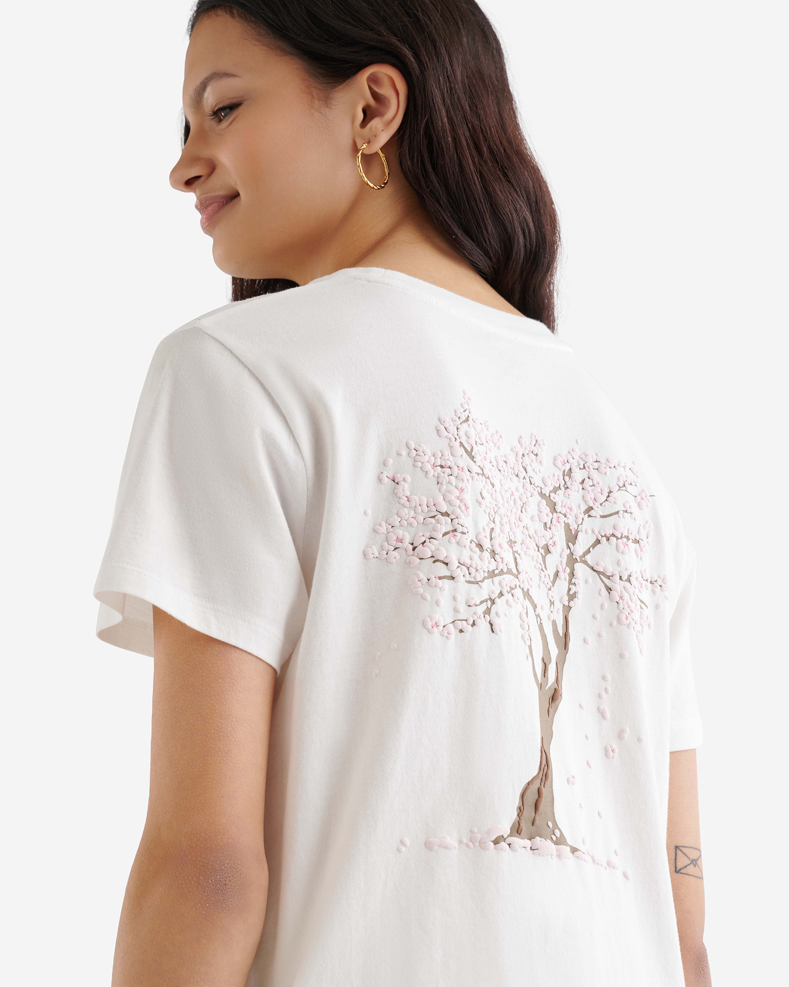 Roots Women's Blossom T-Shirt in Egret