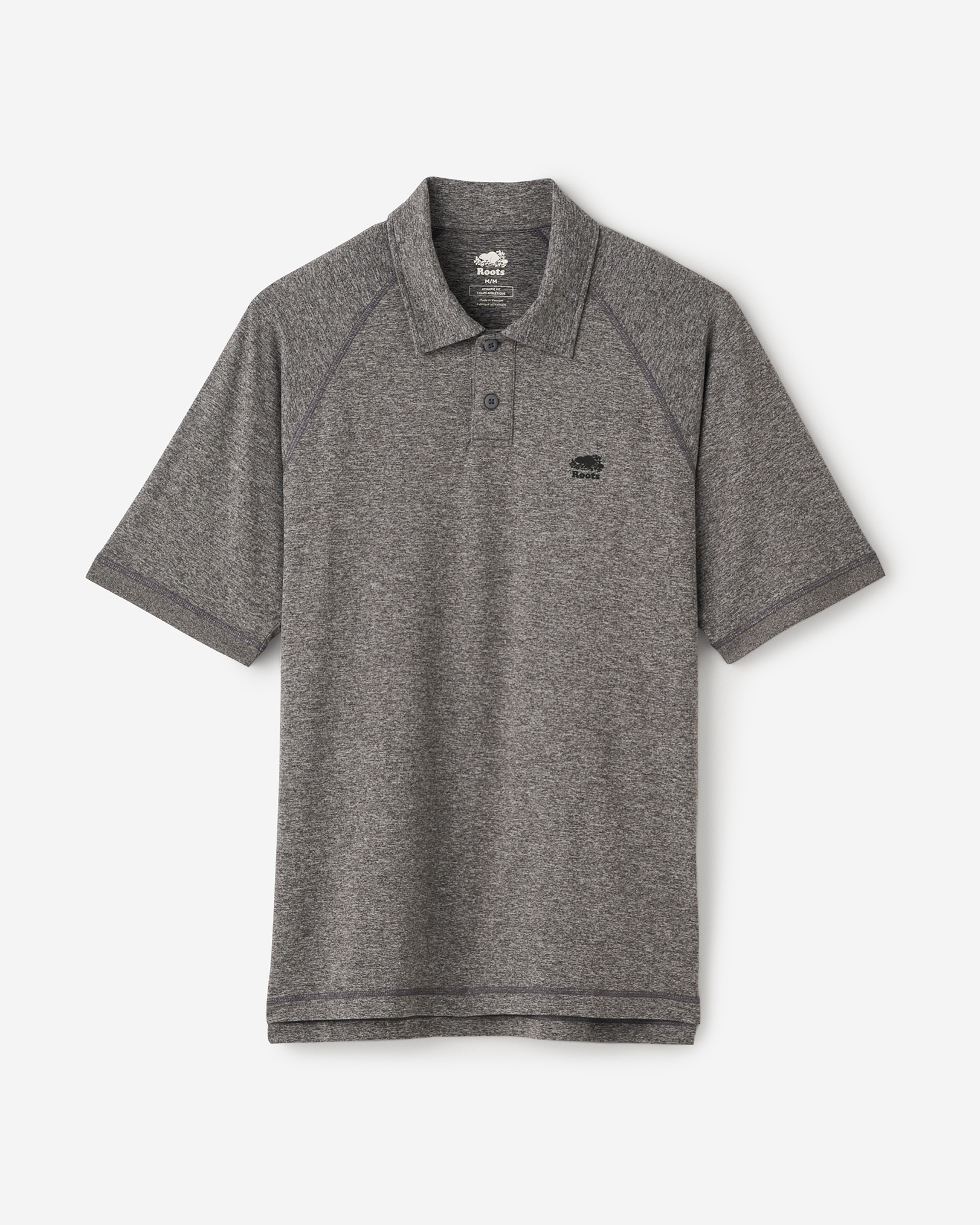 Roots Renew Peppered Polo T-Shirt in Salt/Pepper