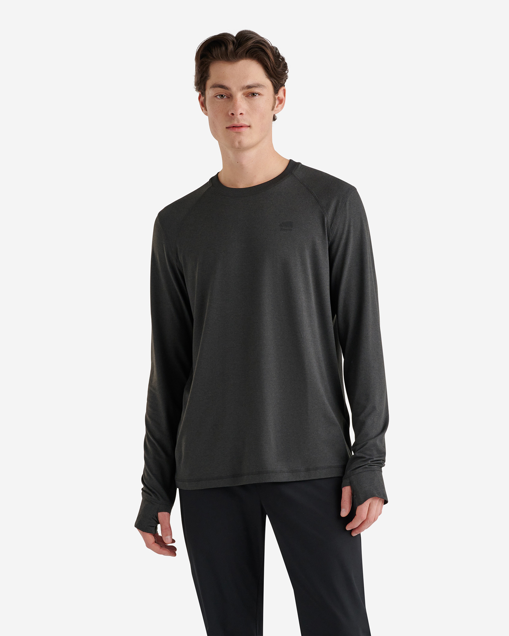 Roots Renew Long Sleeve T-Shirt in Black Pepper