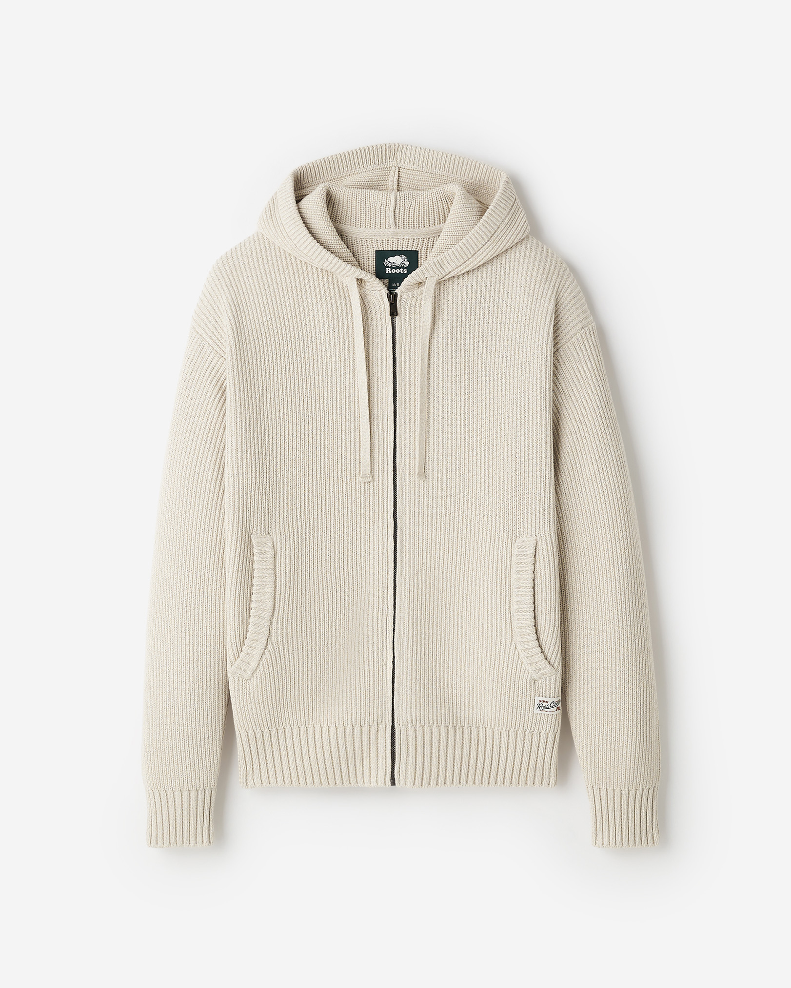 Roots Robson Shaker Full Zip Hoodie in Vanilla Cream Mix