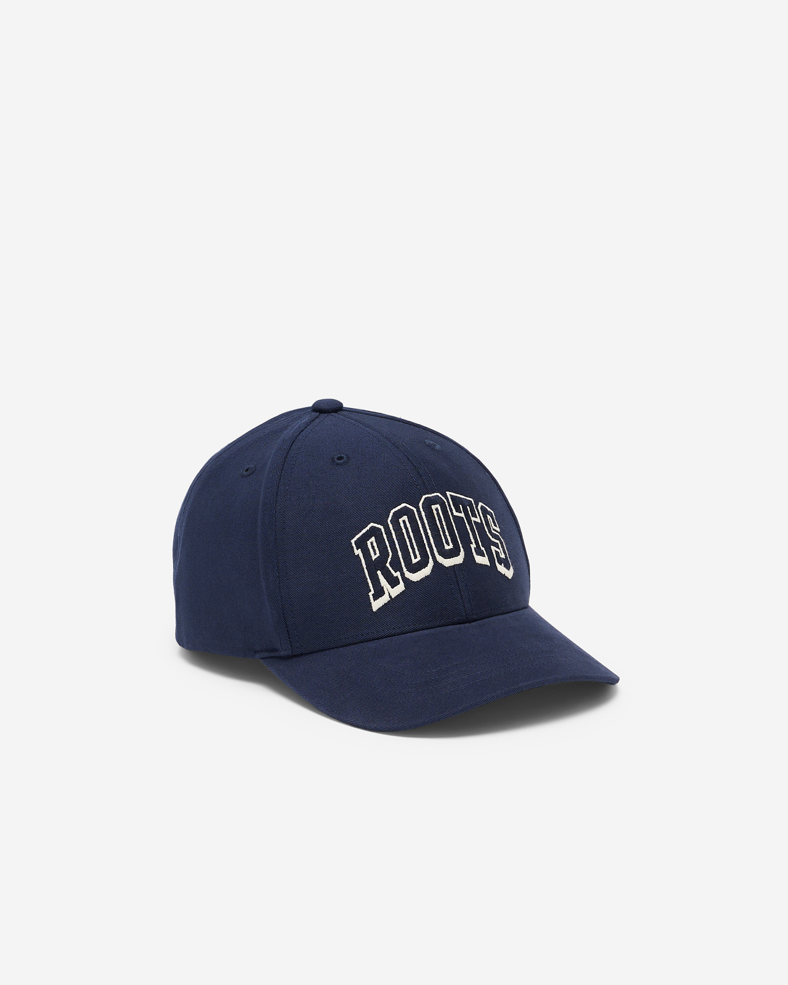 Roots Plaid Applique Baseball Cap Hat in Navy Blazer Blue