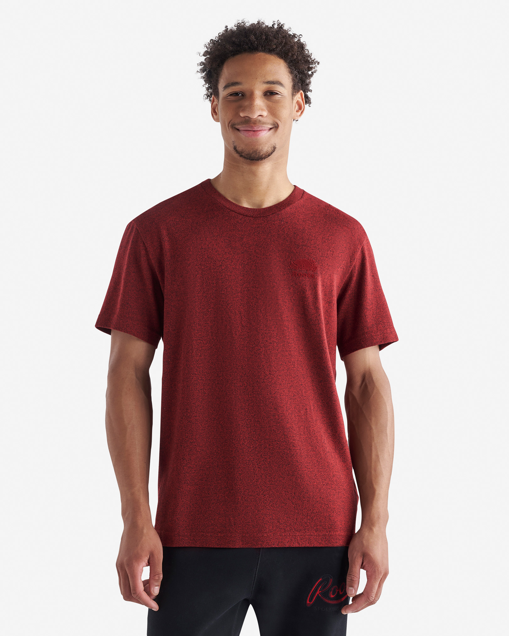 Roots Men's Organic Perfect Pepper T-Shirt in Cherry Cola Pepper