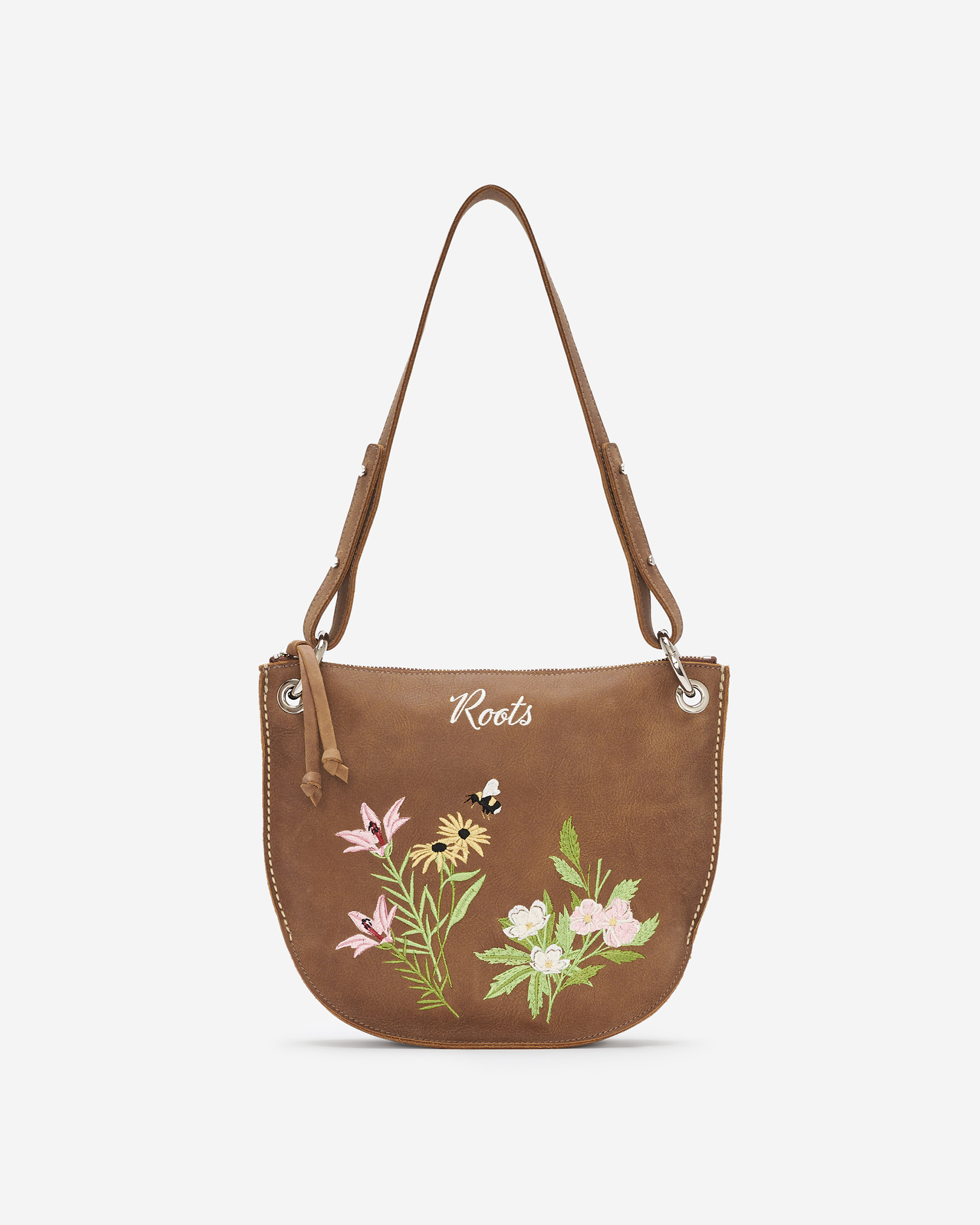 Roots Edie Floral Shoulder Handbag Tribe in Natural