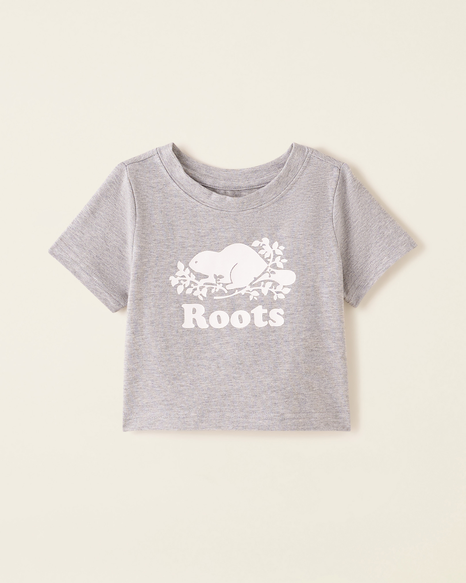 Roots Toddler Girl's Easy Stretch T-Shirt in Grey Mix