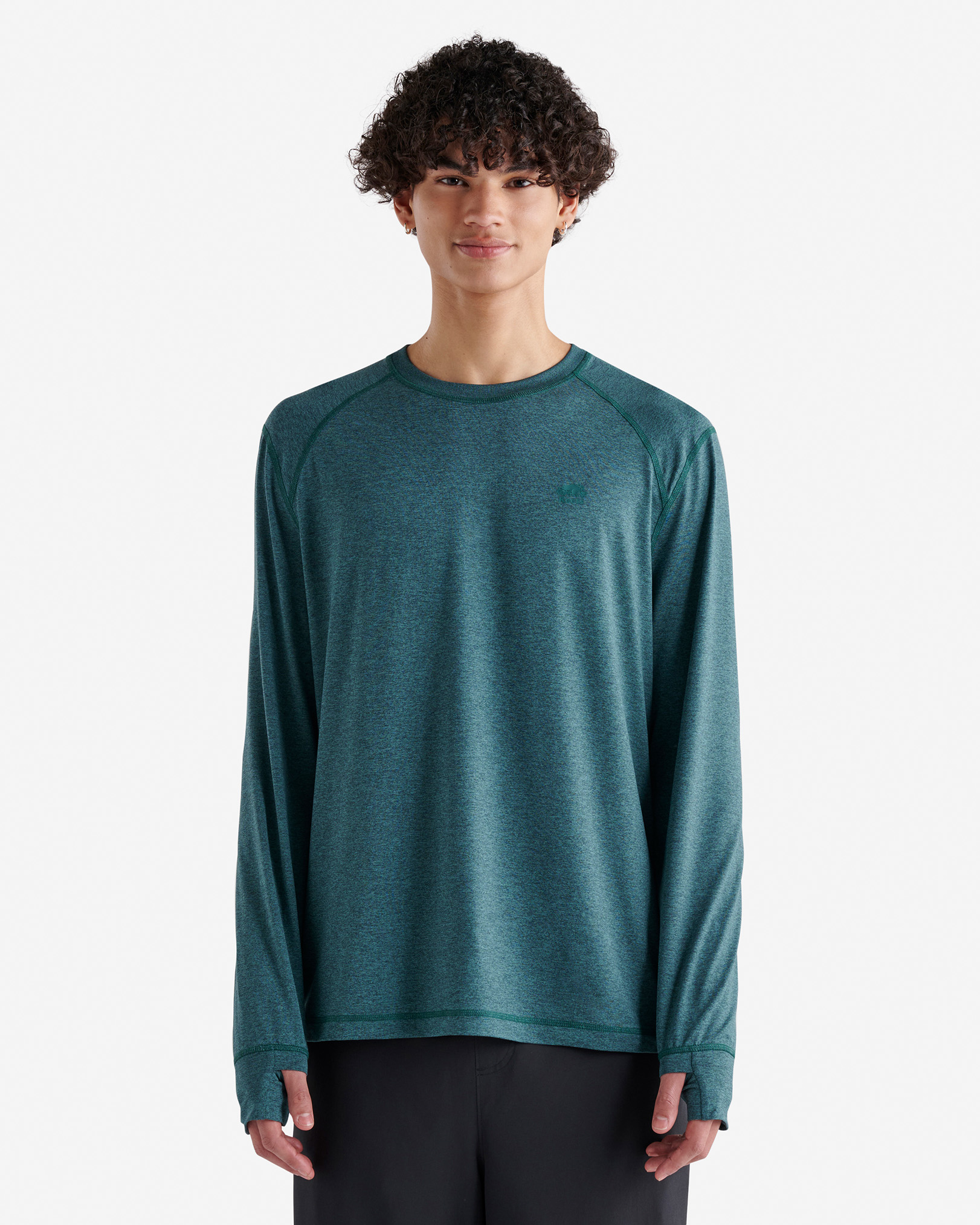Roots Renew Long Sleeve T-Shirt in Jasper Green Pepper