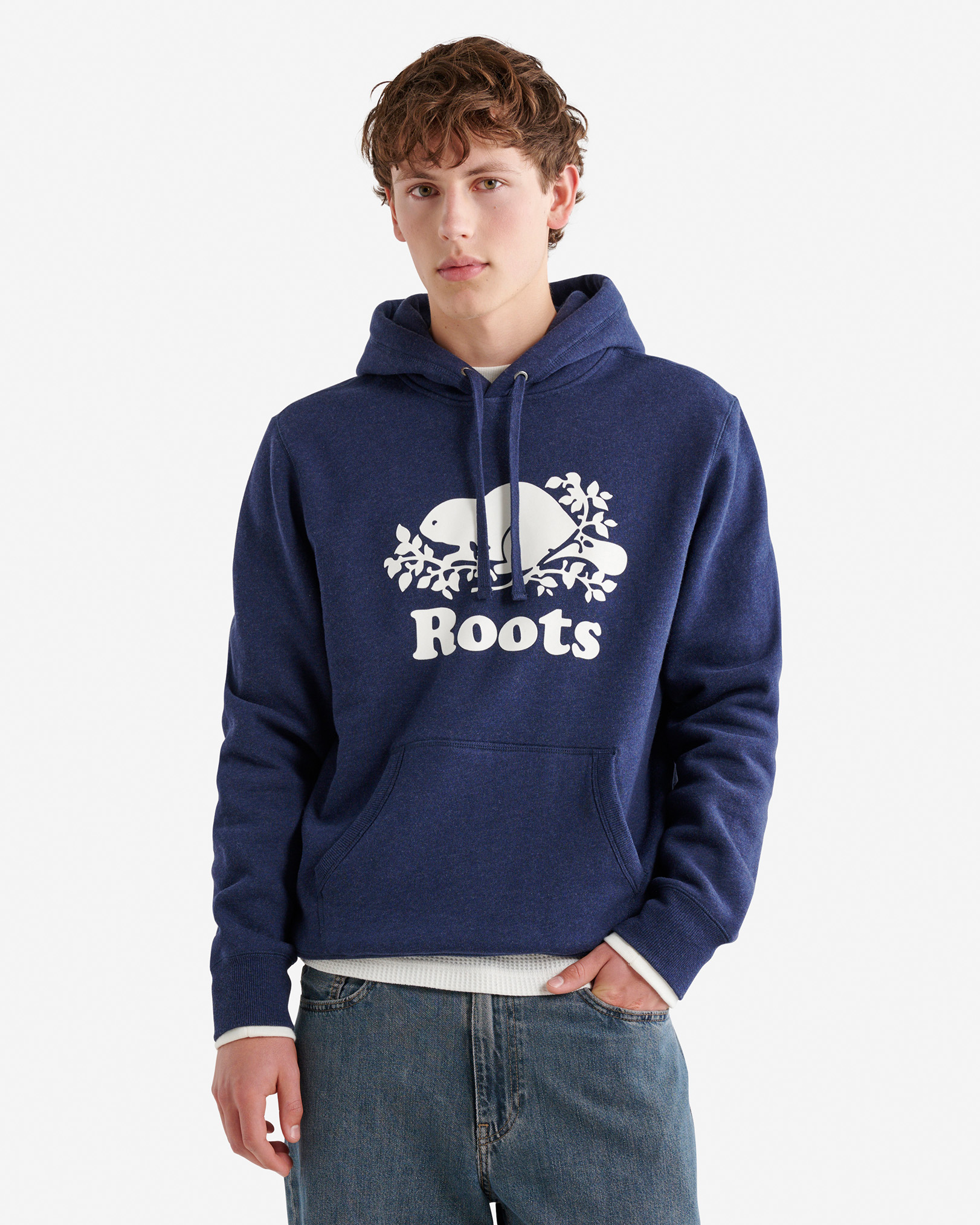 Roots Organic Original Kanga Hoodie in Nightfall Blue Mix