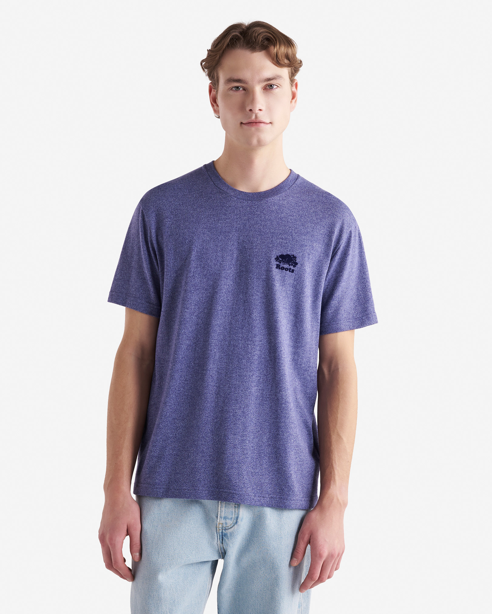 Roots Men's Organic Perfect Pepper T-Shirt in Blue Eclipse Pepper