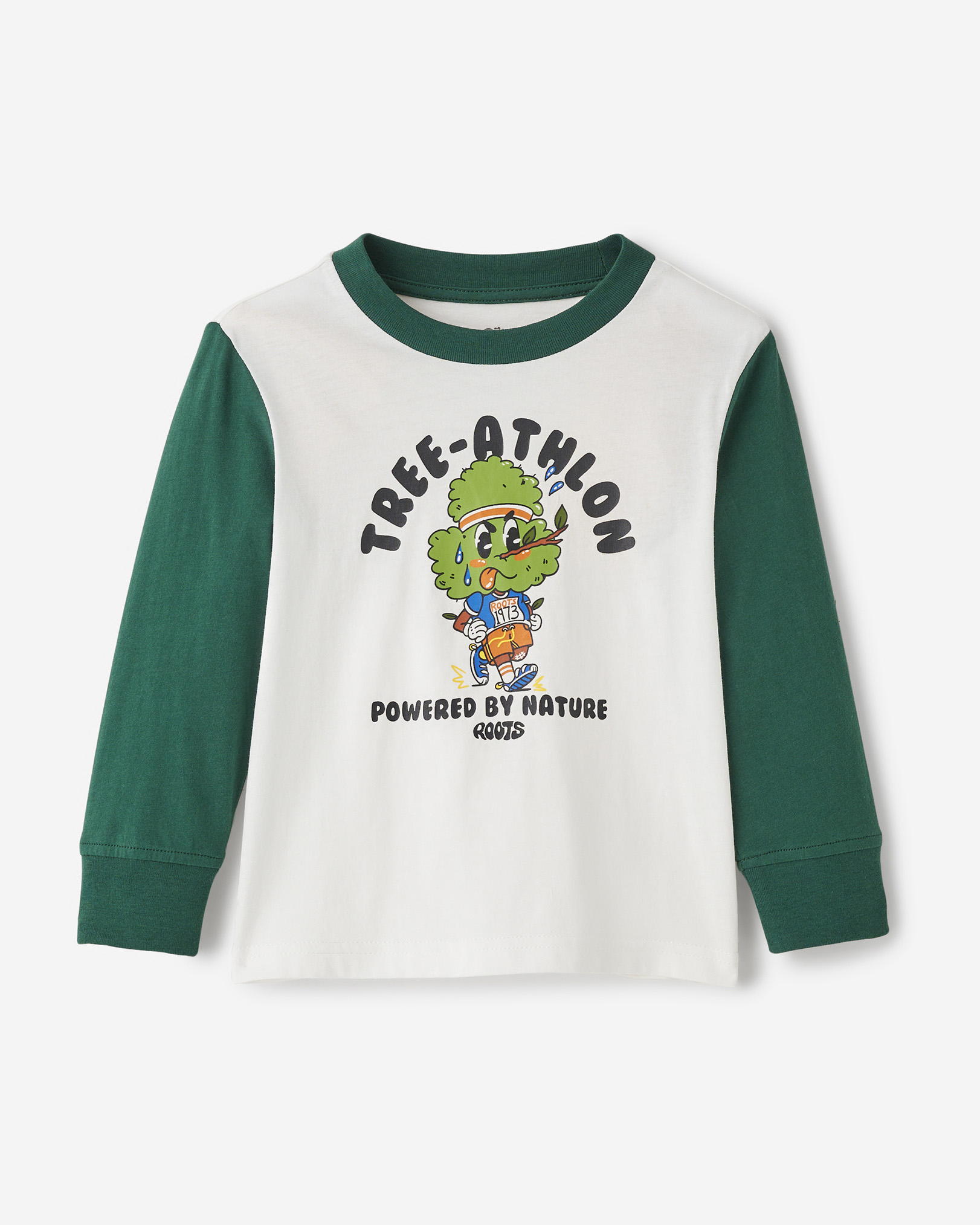 Roots Toddler Active Graphic T-Shirt in Egret