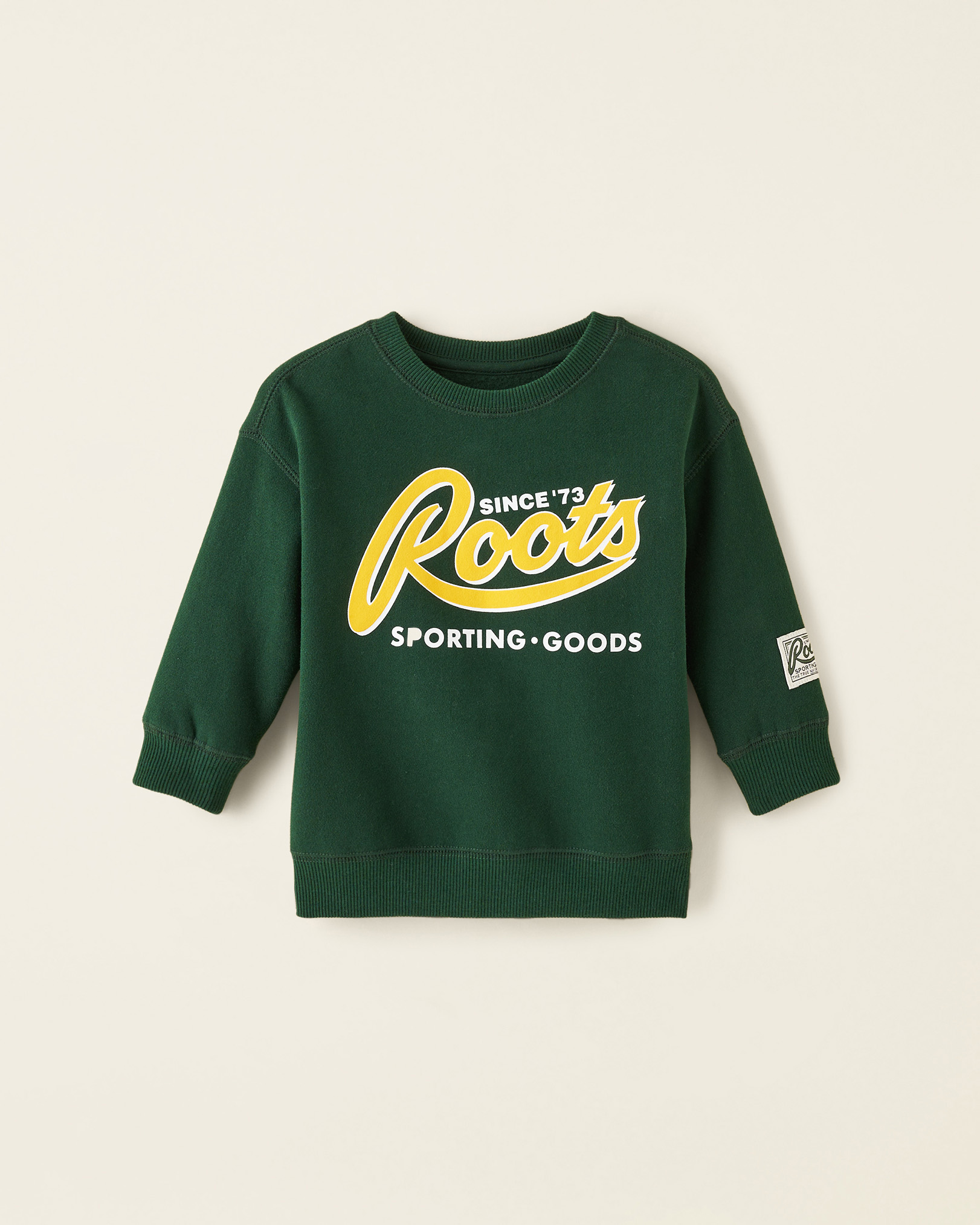 Roots Baby Sporting Goods Relaxed Crew Sweatshirt in Varsity Green