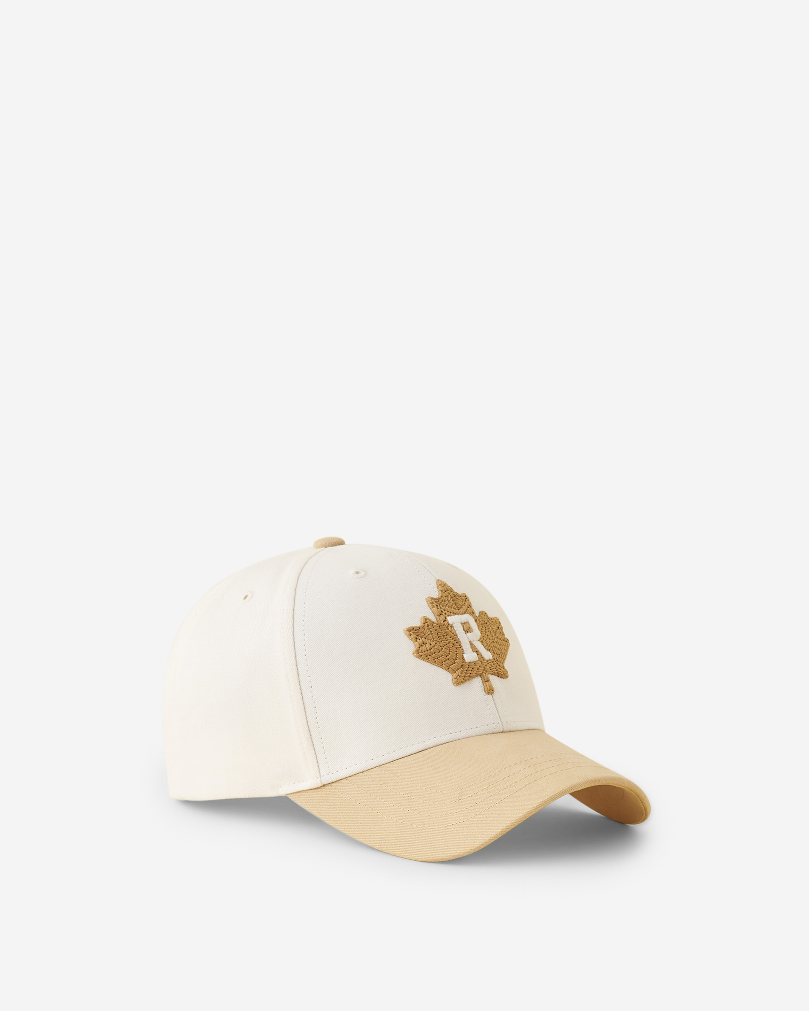 Roots Modern Leaf Baseball Cap Hat in Egret