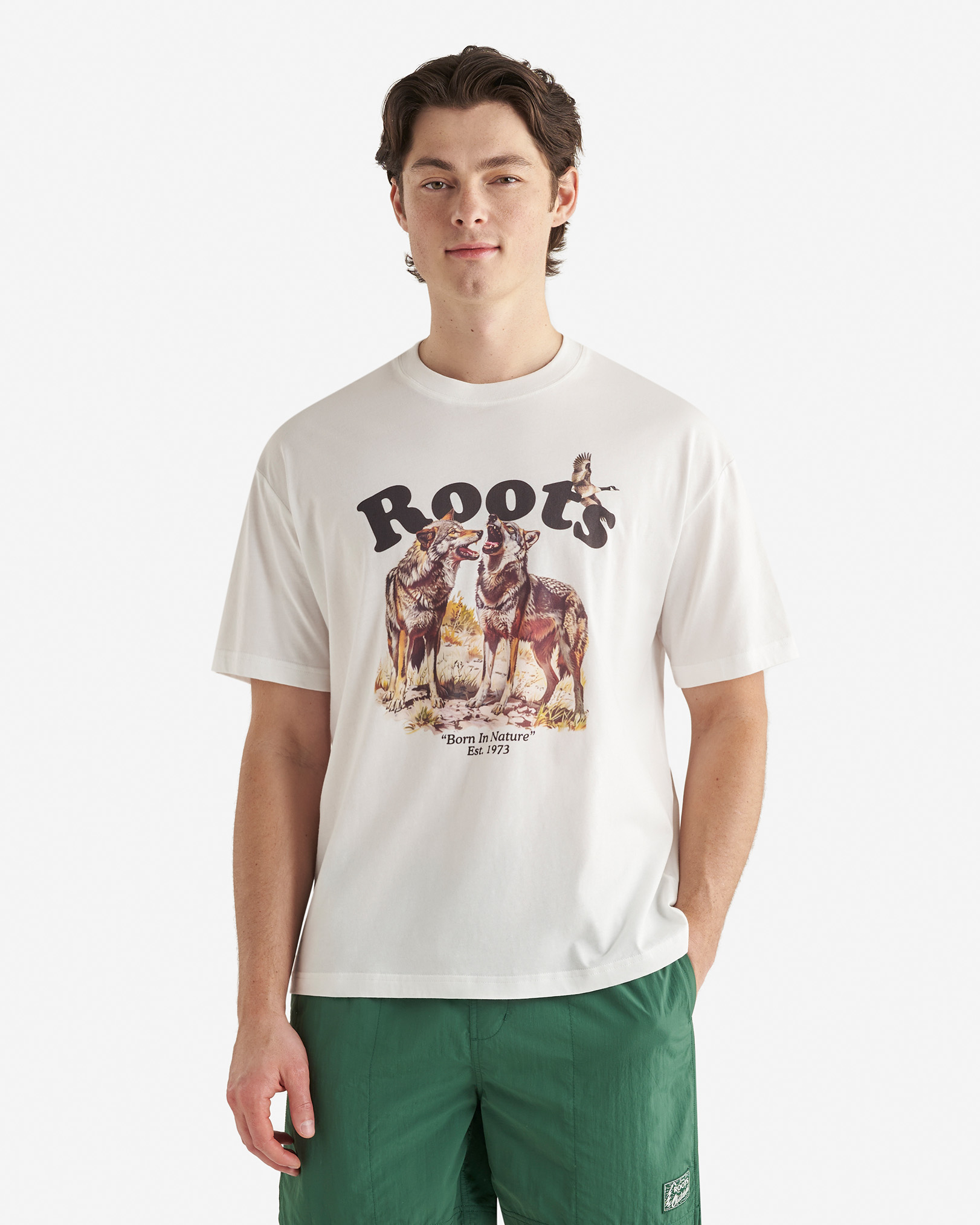 Roots Men's Wilderness Relaxed T-Shirt in Egret