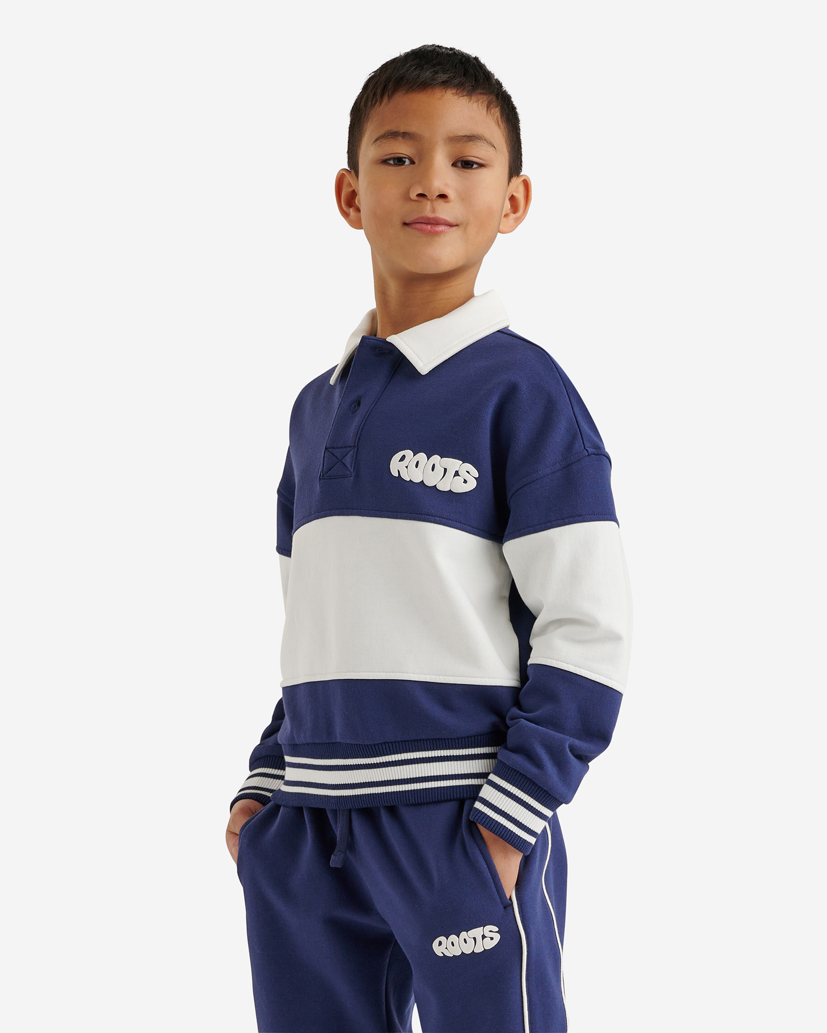 Roots Kids Active Polo Jacket in Naval Blue