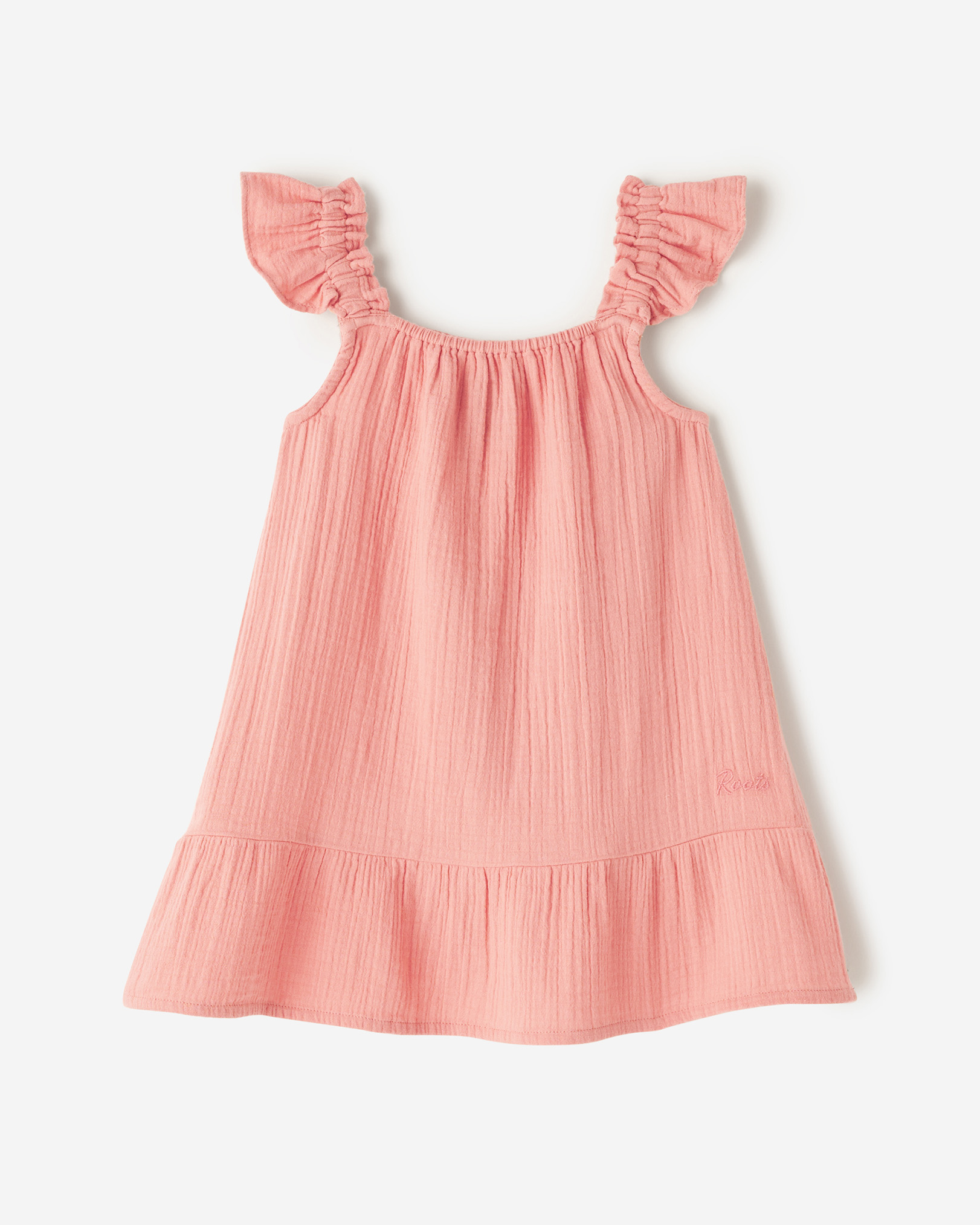 Roots Toddler Girl's Crinkle Ruffle Dress in Mauveglow