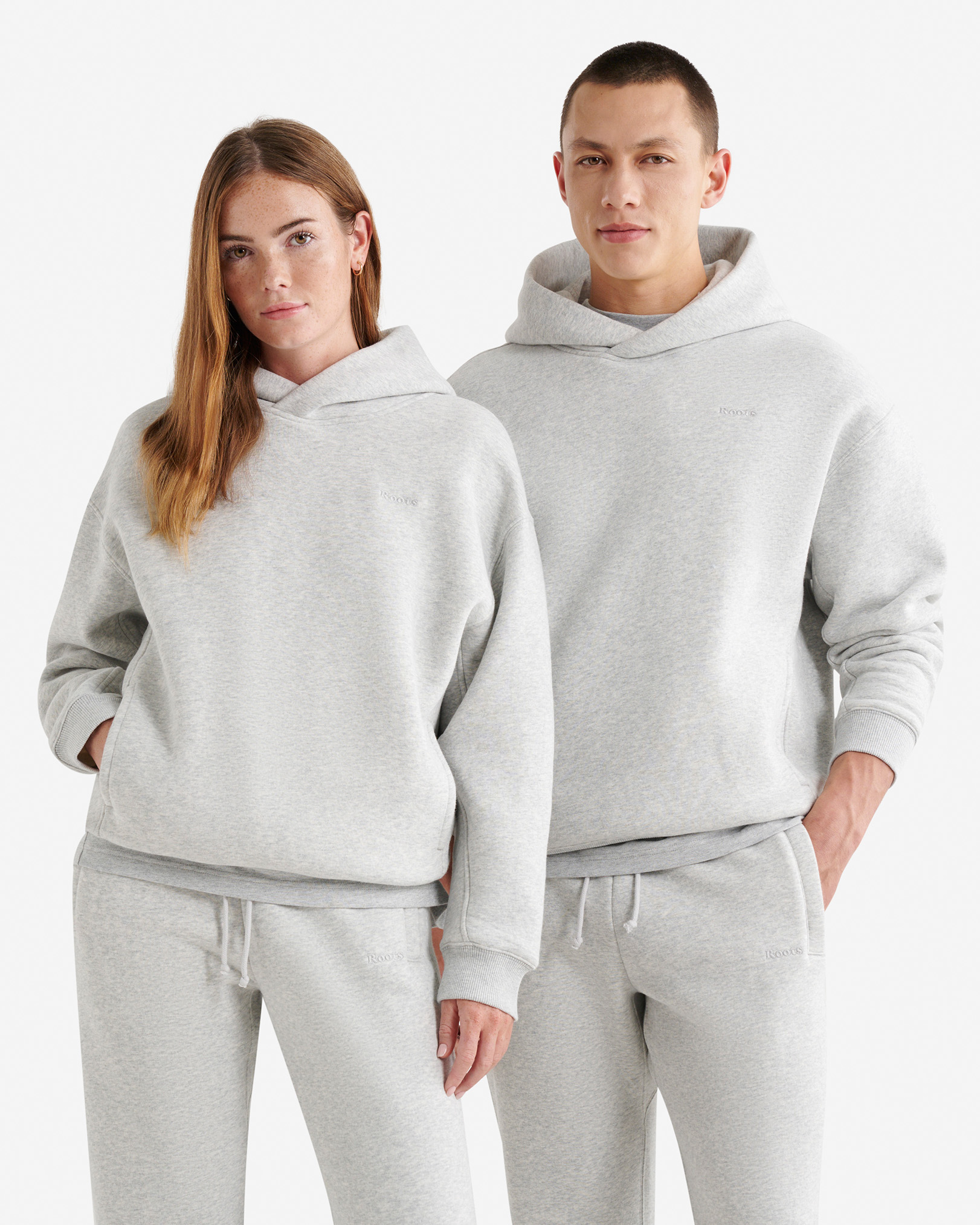 Roots Cloud One Fit Hoodie in Athletic Grey Mix