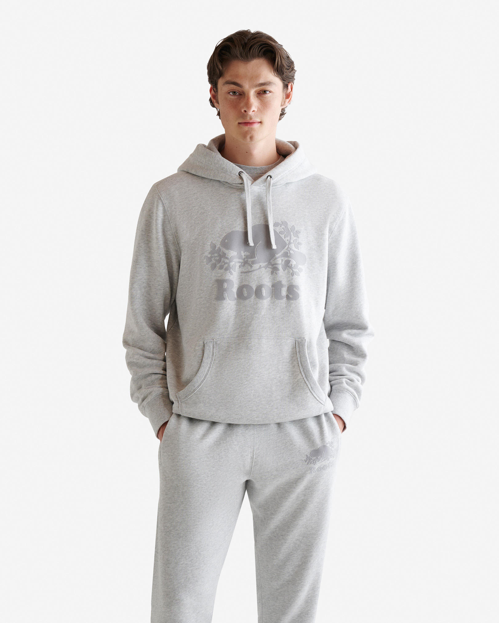 Roots Organic Original Kanga Hoodie in Athletic Grey Mix