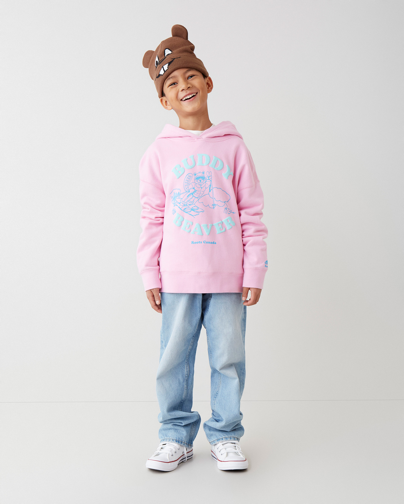 Roots Kids Buddy Relaxed Hoodie Jacket in Bonbon