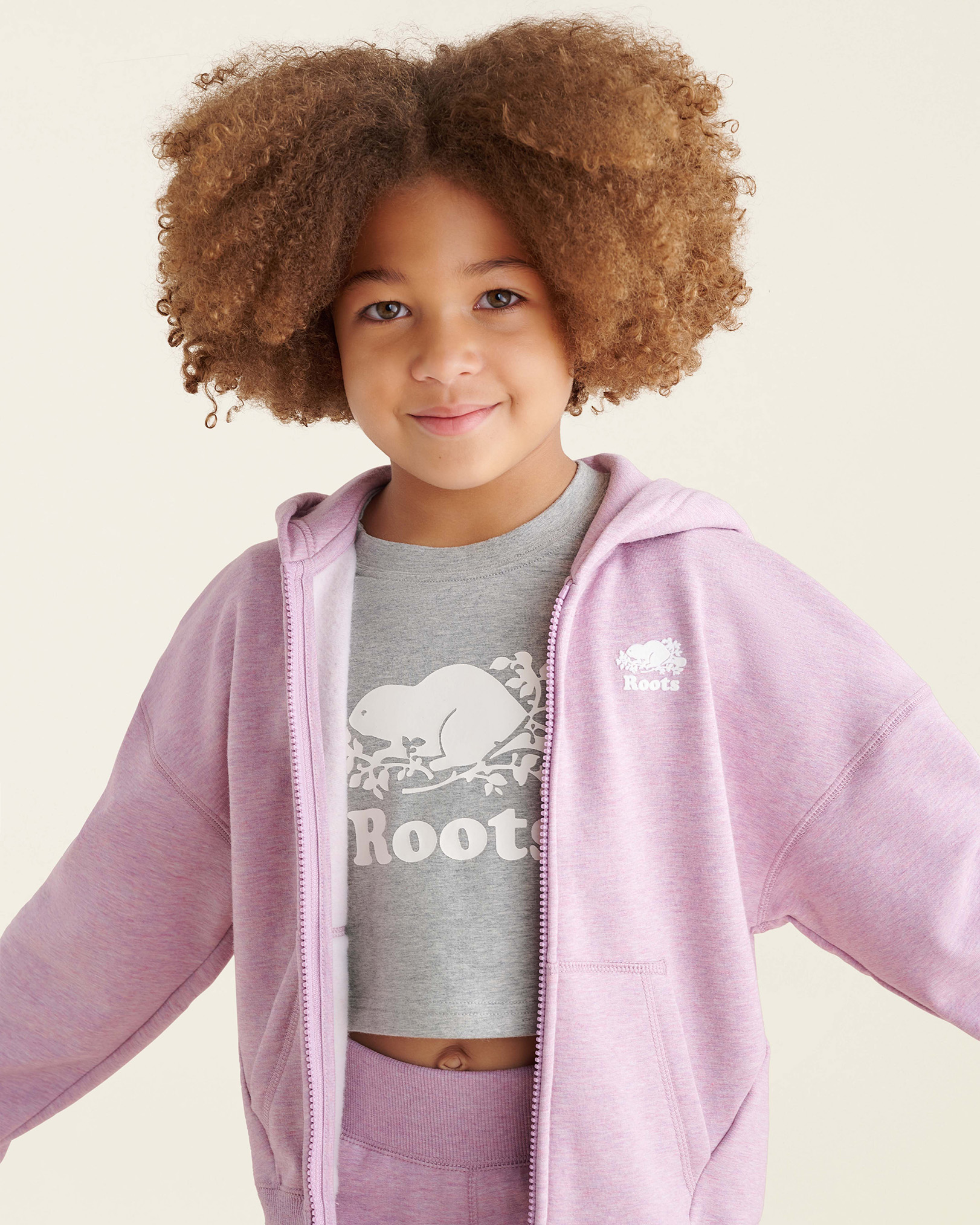 Roots Girl's Cozy Active Zip Hoodie in Purple Thistle Mix | Halifax  Shopping Centre