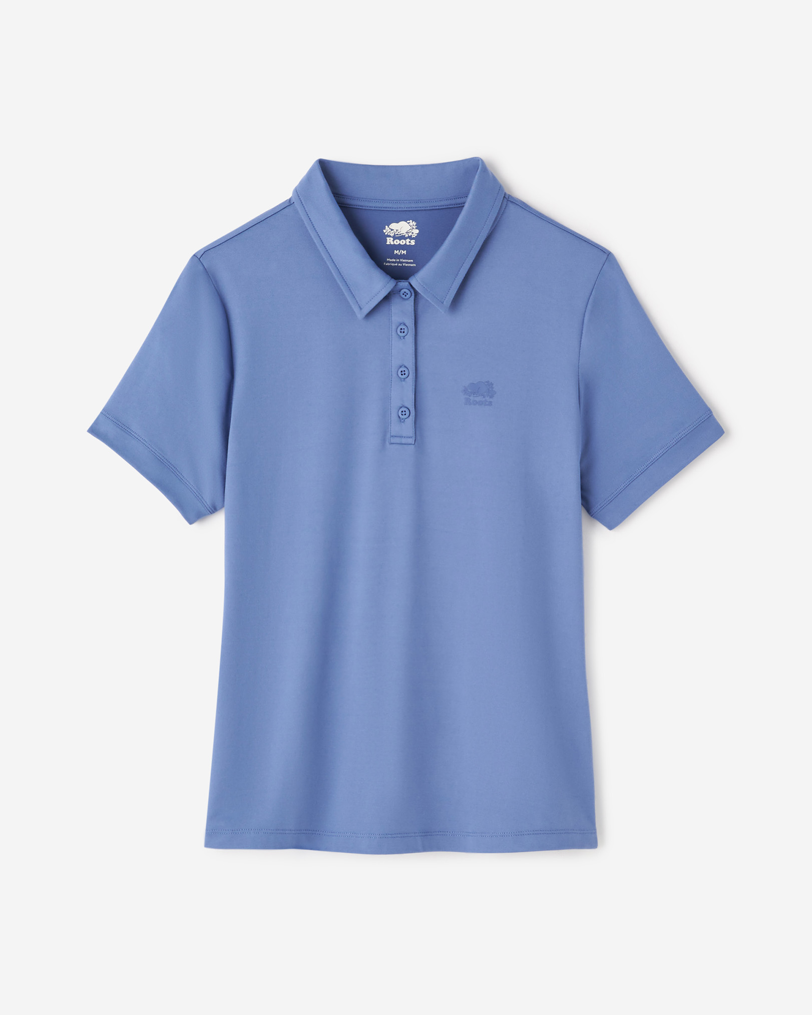 Roots Renew Short Sleeve Polo T-Shirt in Blue Horizon
