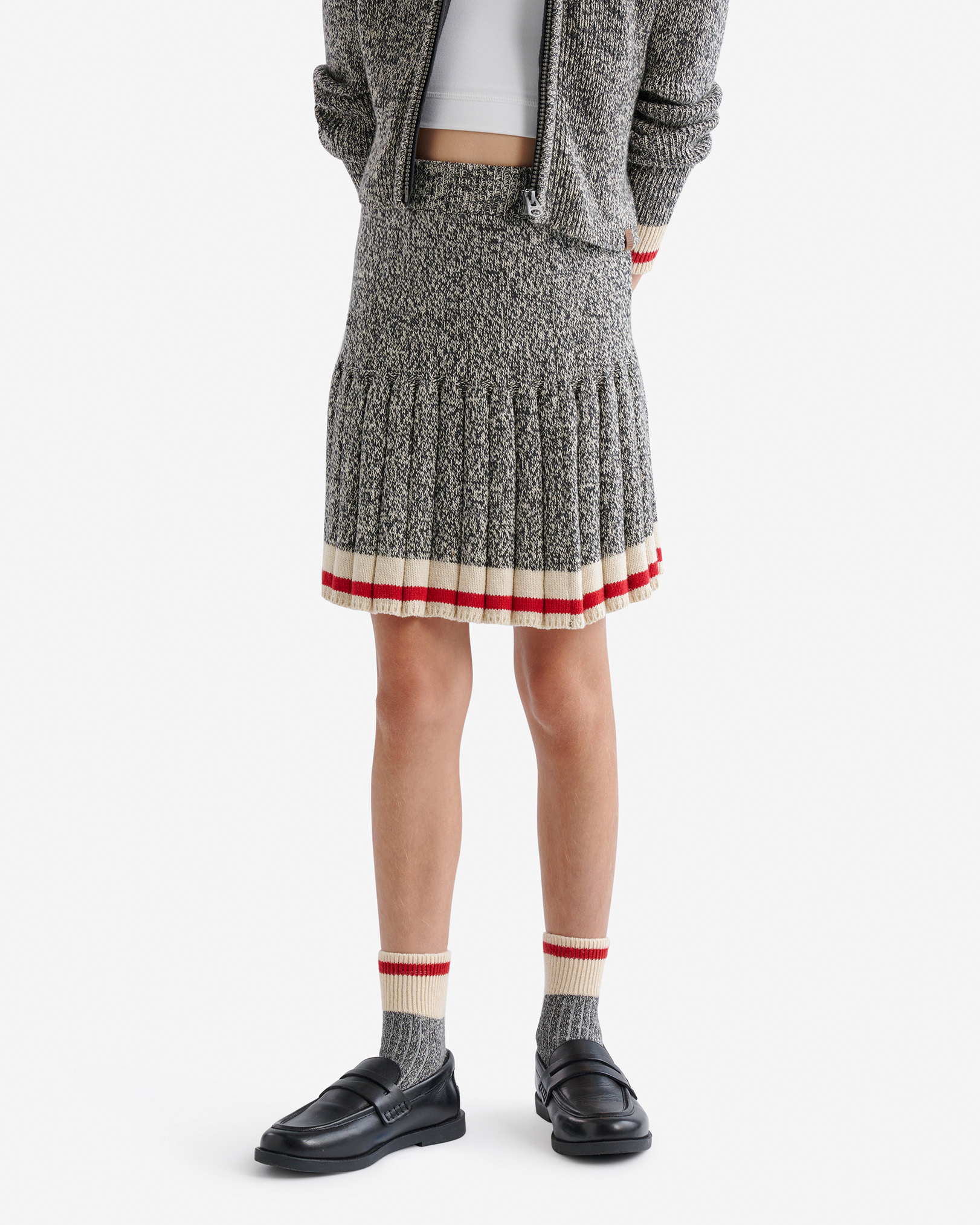 Roots Girl's Cabin Skirt Dress in Grey Oat Mix