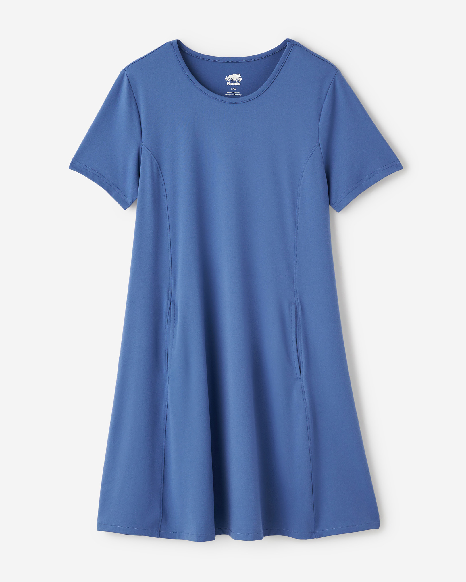 Roots Renew Short Sleeve Mini Dress in Blue Horizon