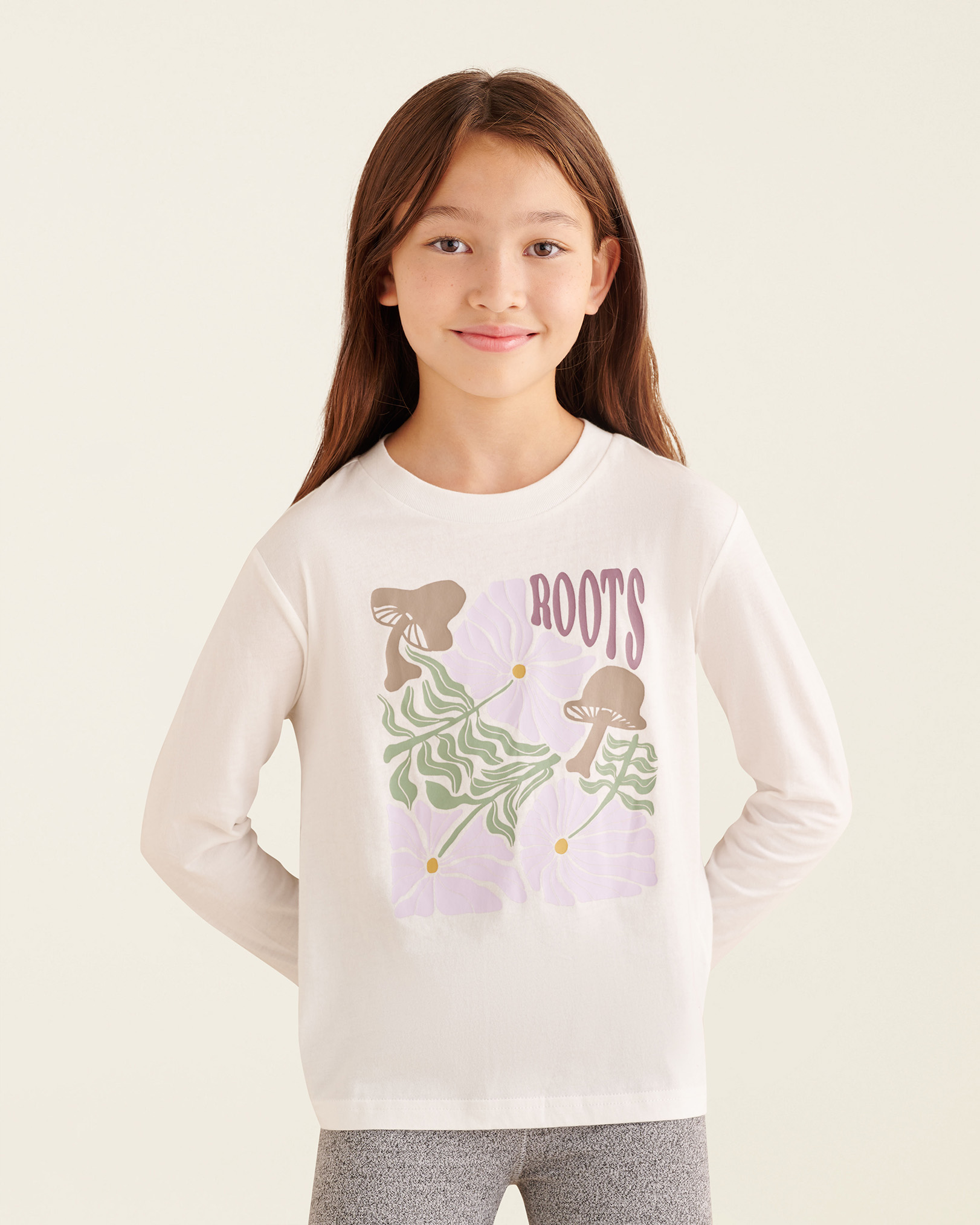 Roots Kids Nature T-Shirt in Egret